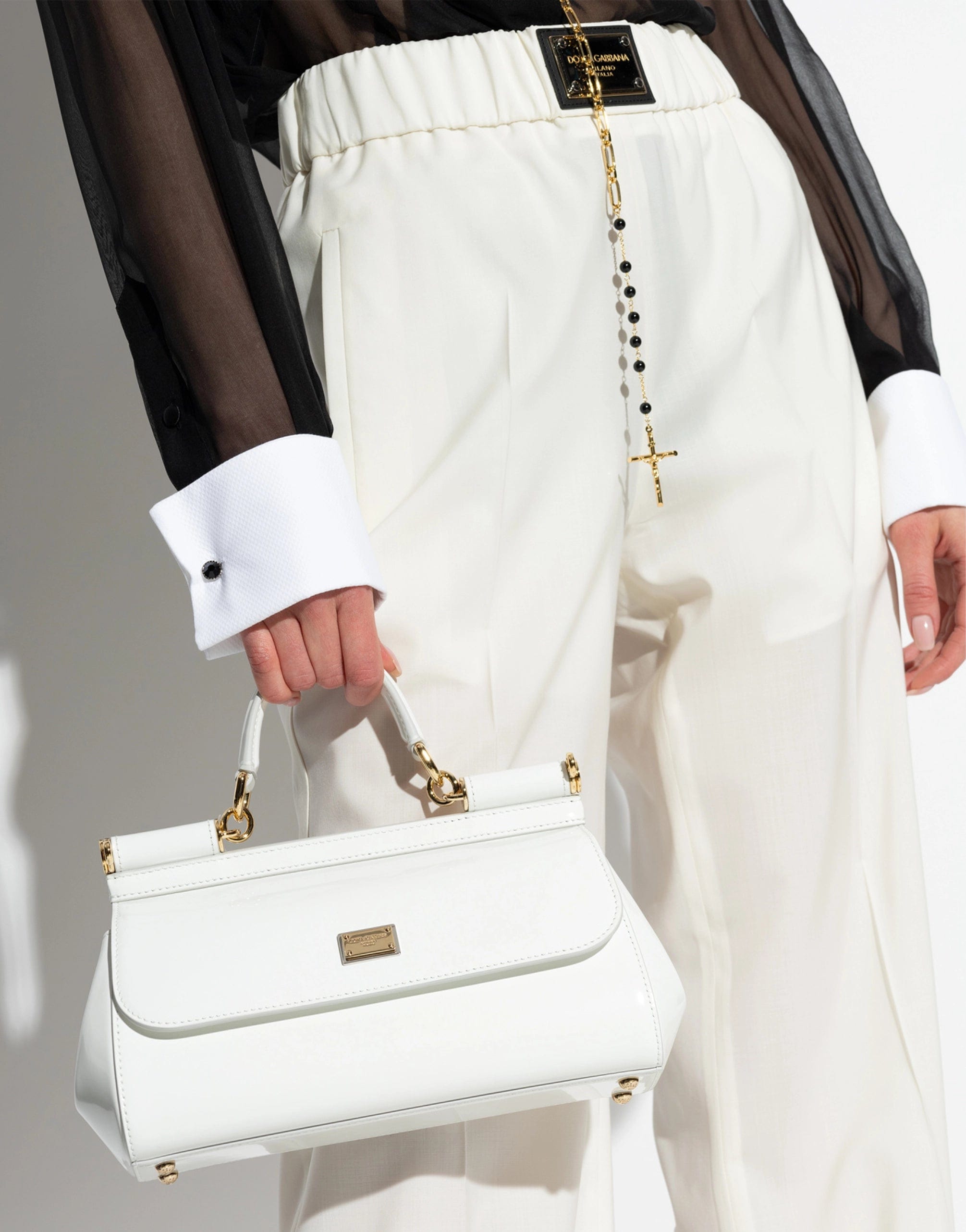 Dolce & Gabbana Elongated Sicily Handbag In White