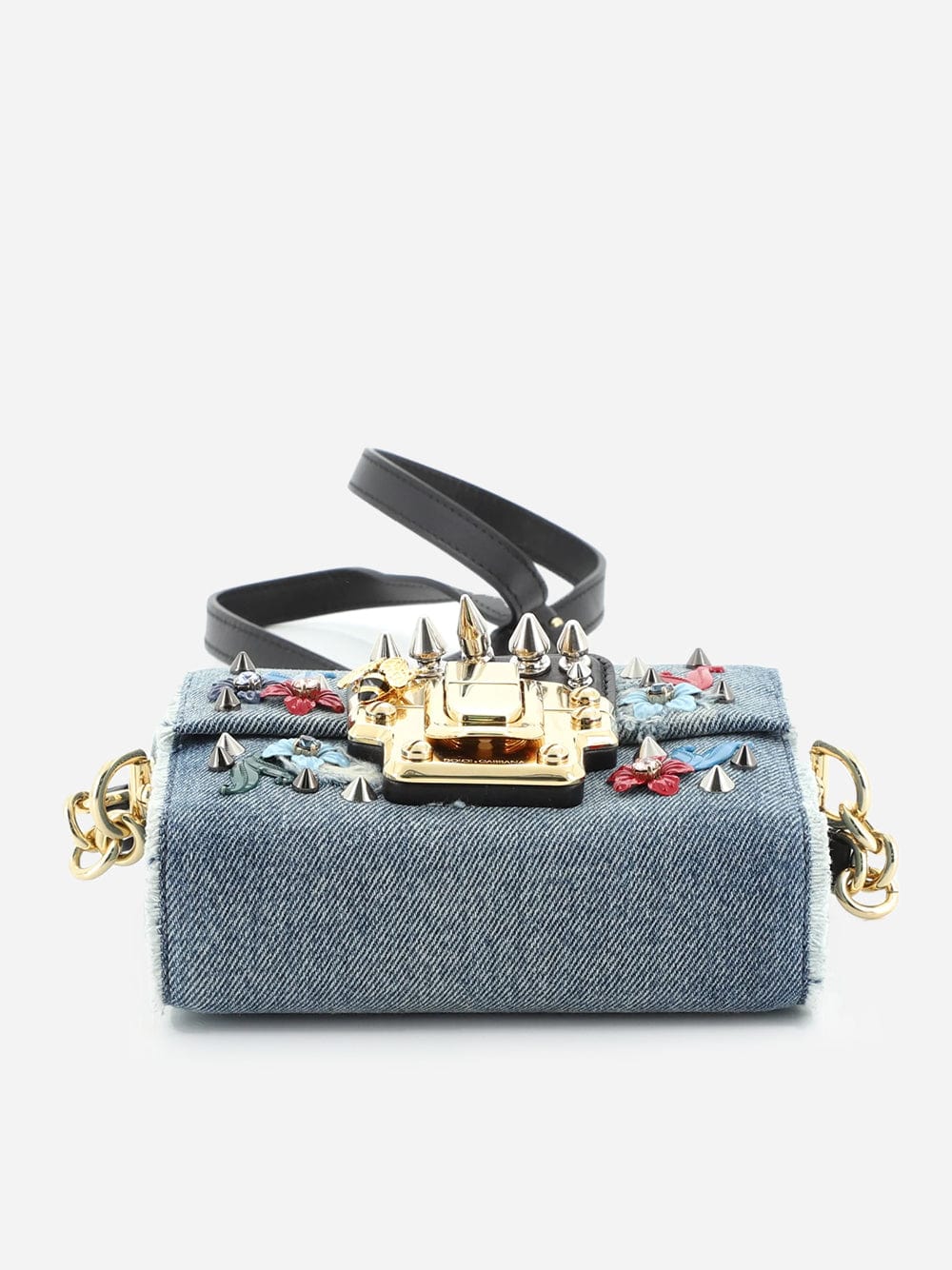 Dolce & Gabbana Embellished Denim Mini Lucia Shoulder Bag