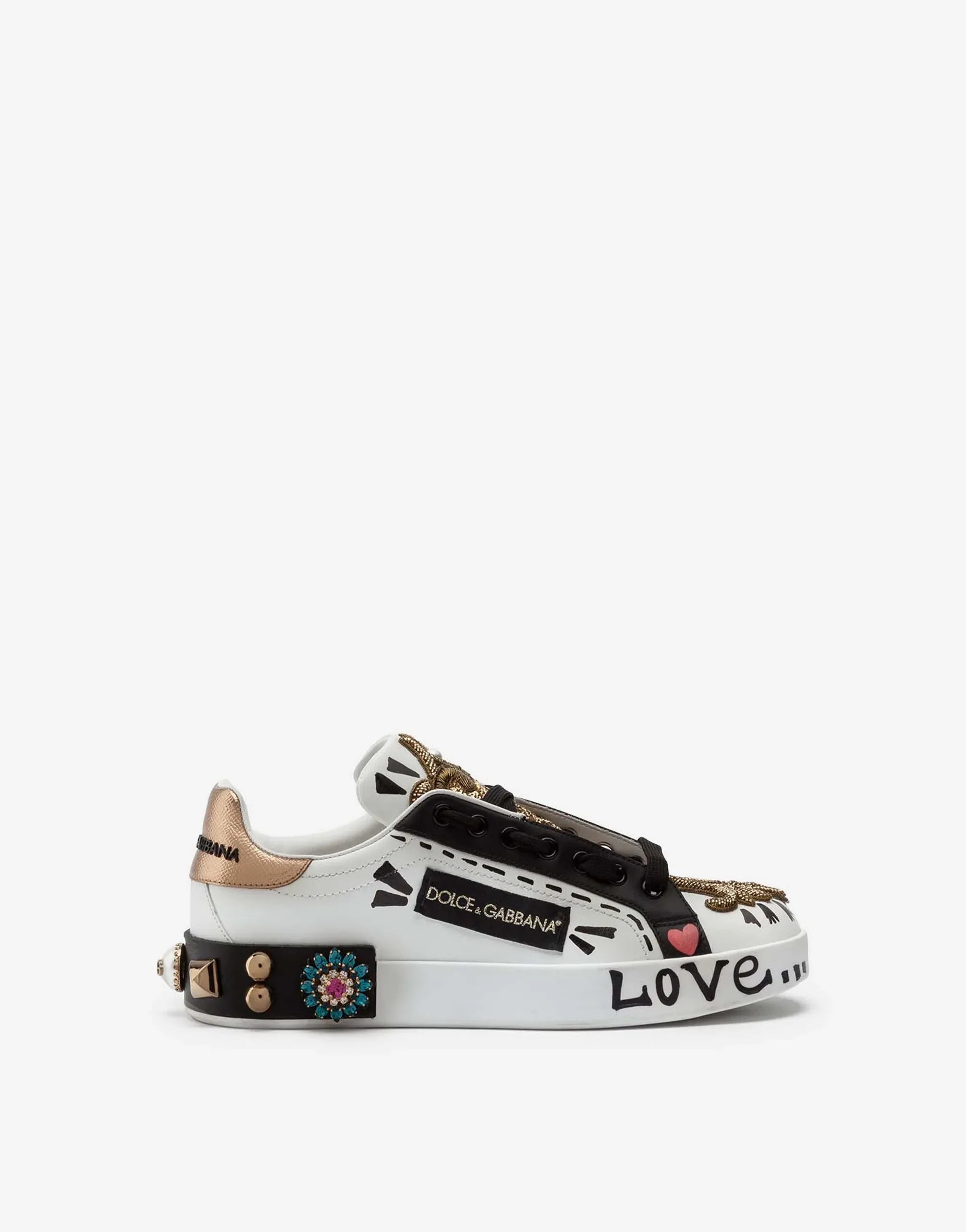 Dolce & Gabbana Dolce & Gabbana Embellished Baroque Portofino Sneakers