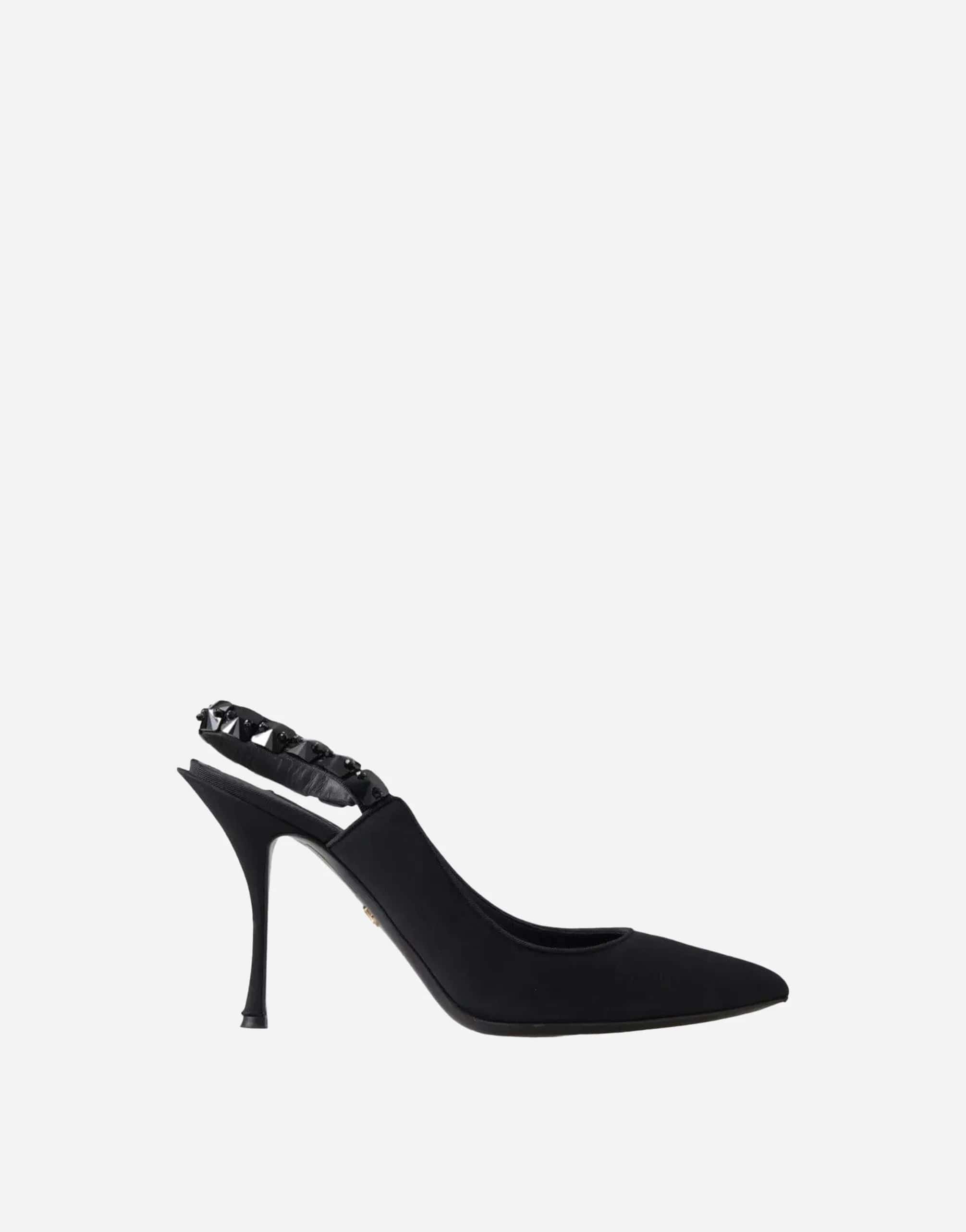 Dolce & Gabbana Embellished Charmeuse Slingback Pumps