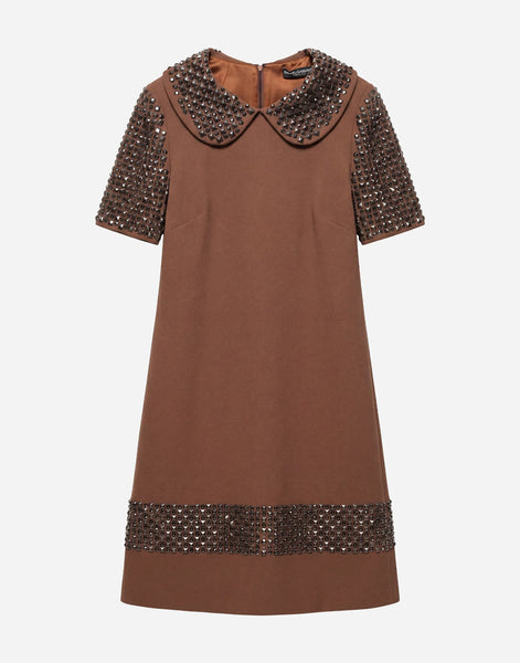 Dolce & Gabbana Embellished Collar Shift Dress | Sendegaro UK