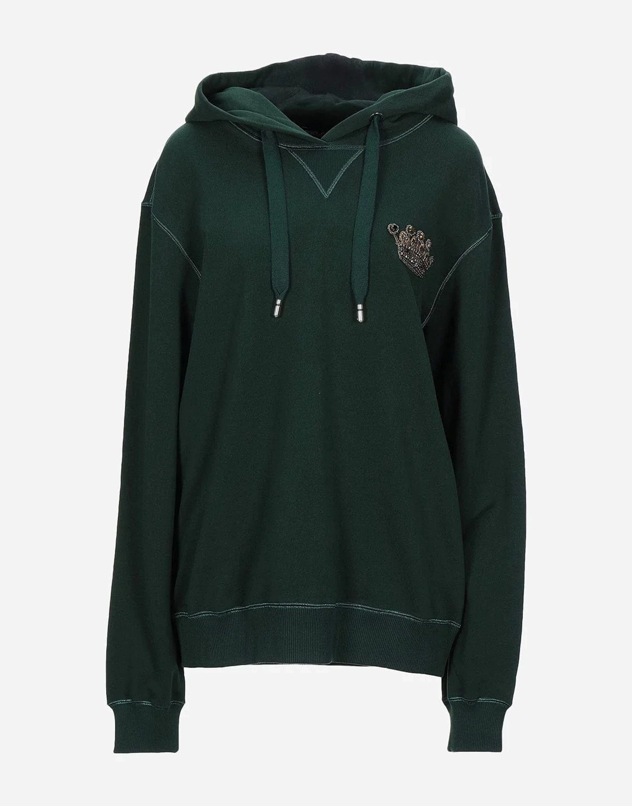 Dolce & Gabbana Embellished Crown Embroidery Hoodie