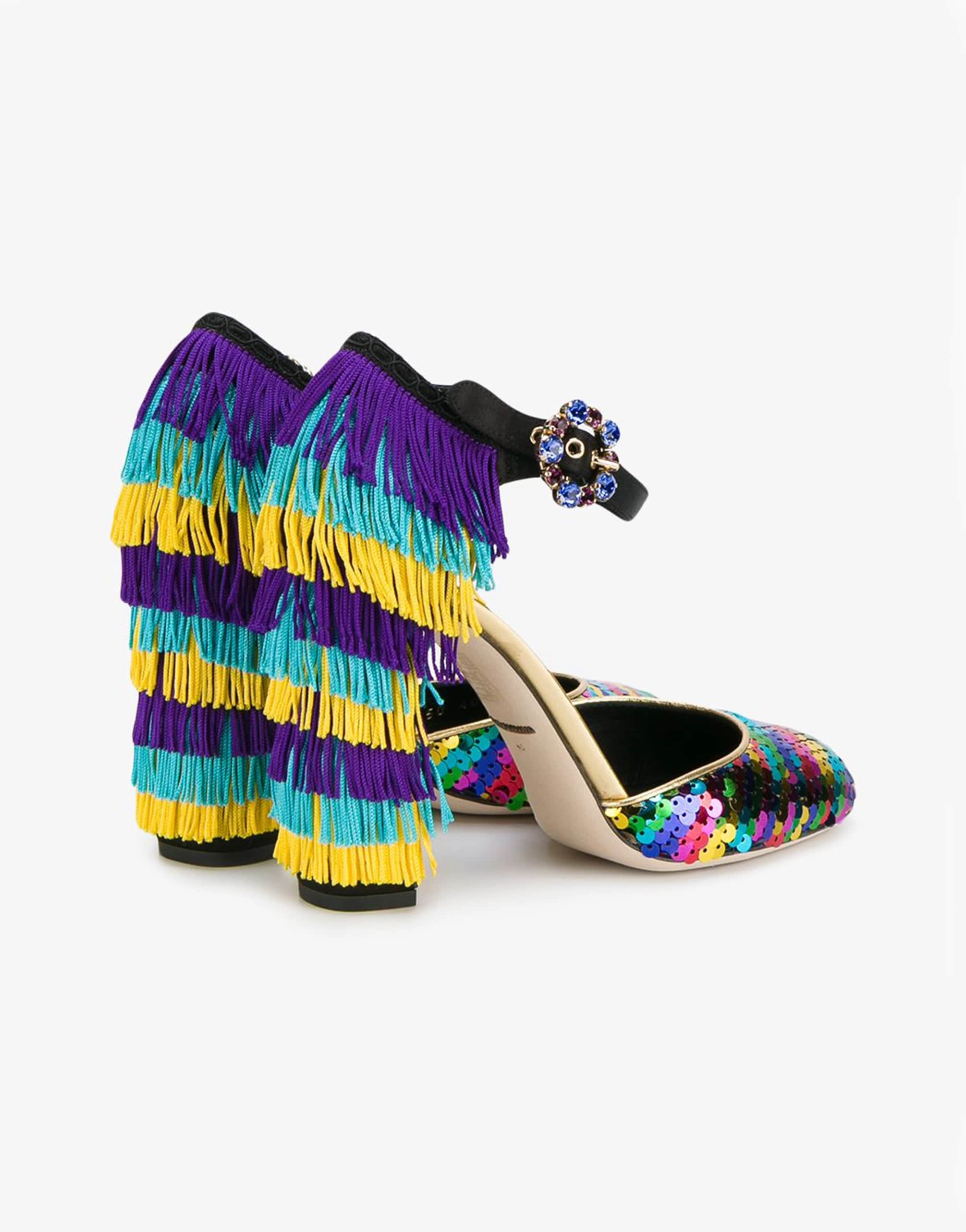 Dolce & Gabbana Embellished Fringe-Heel Pumps