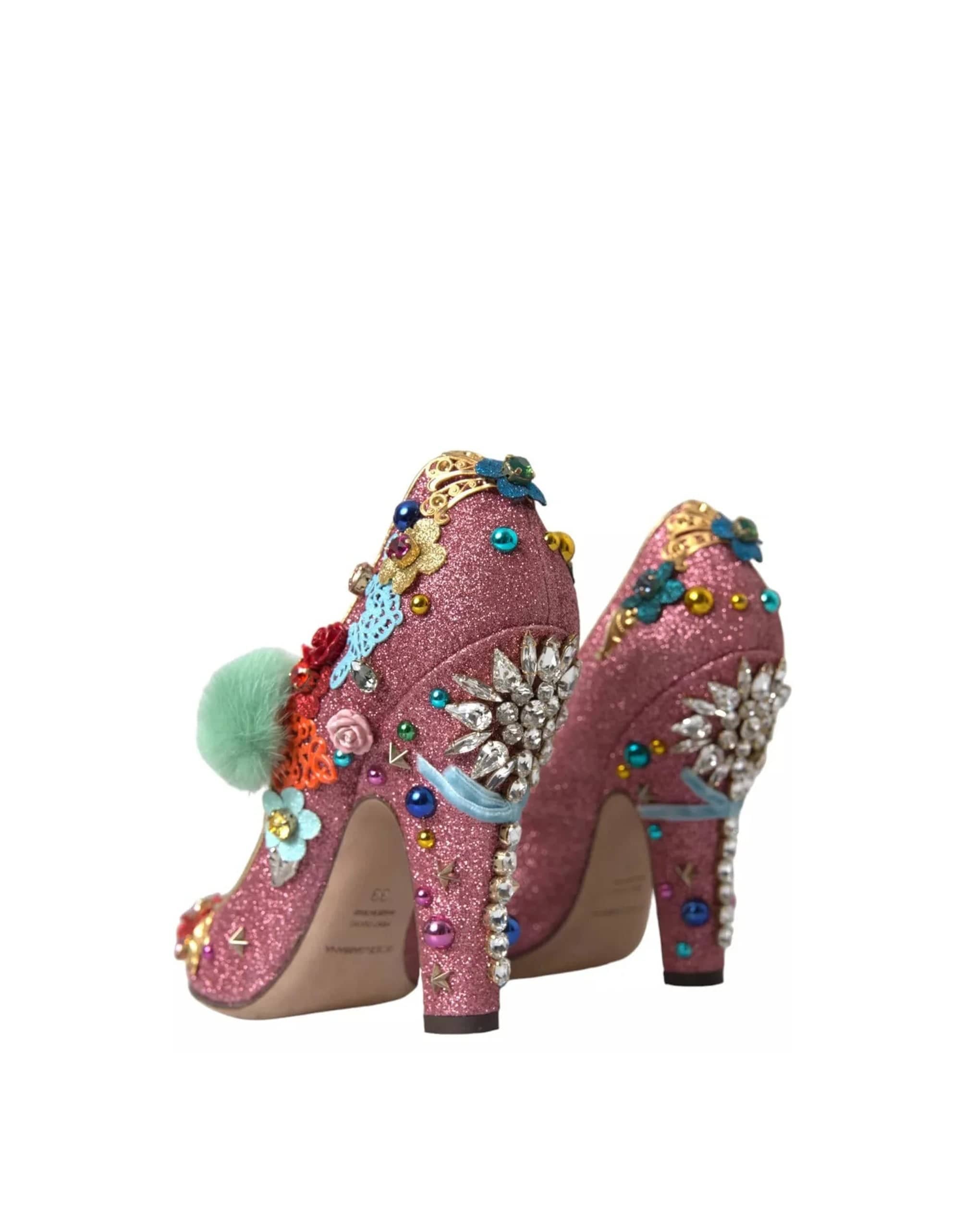 Dolce & Gabbana Embellished Fur Mary Jane Pumps