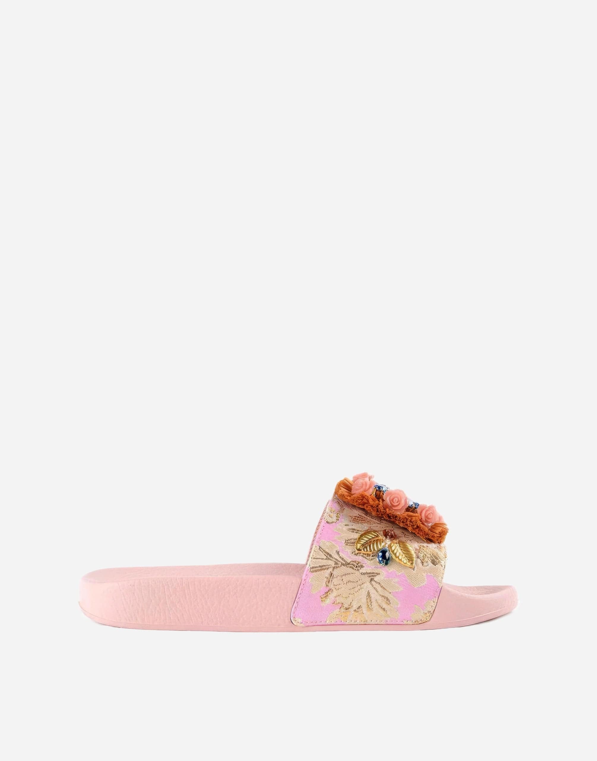 Dolce & Gabbana Embellished Jacquard Slides