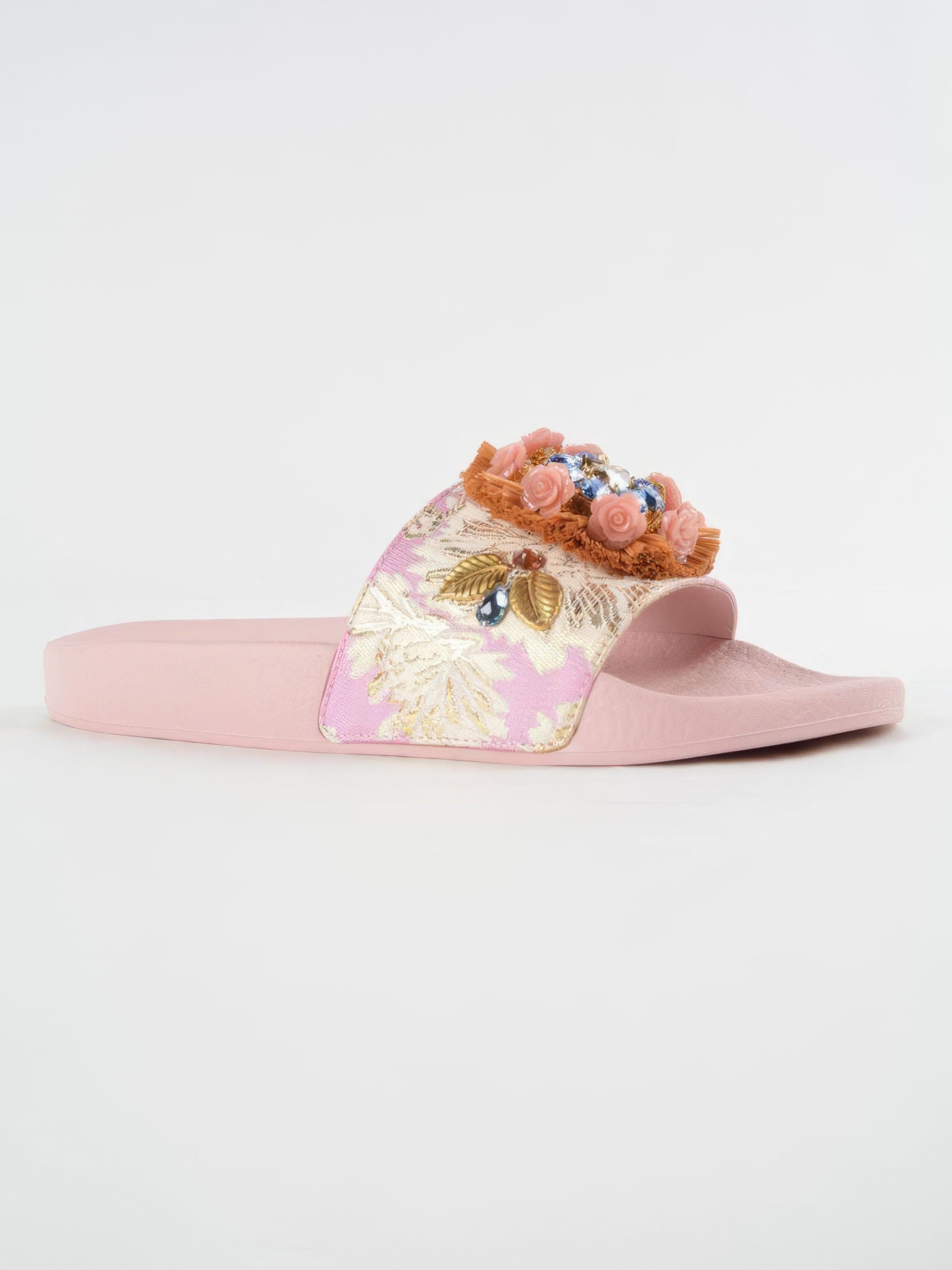 Dolce & Gabbana Embellished Jacquard Slides