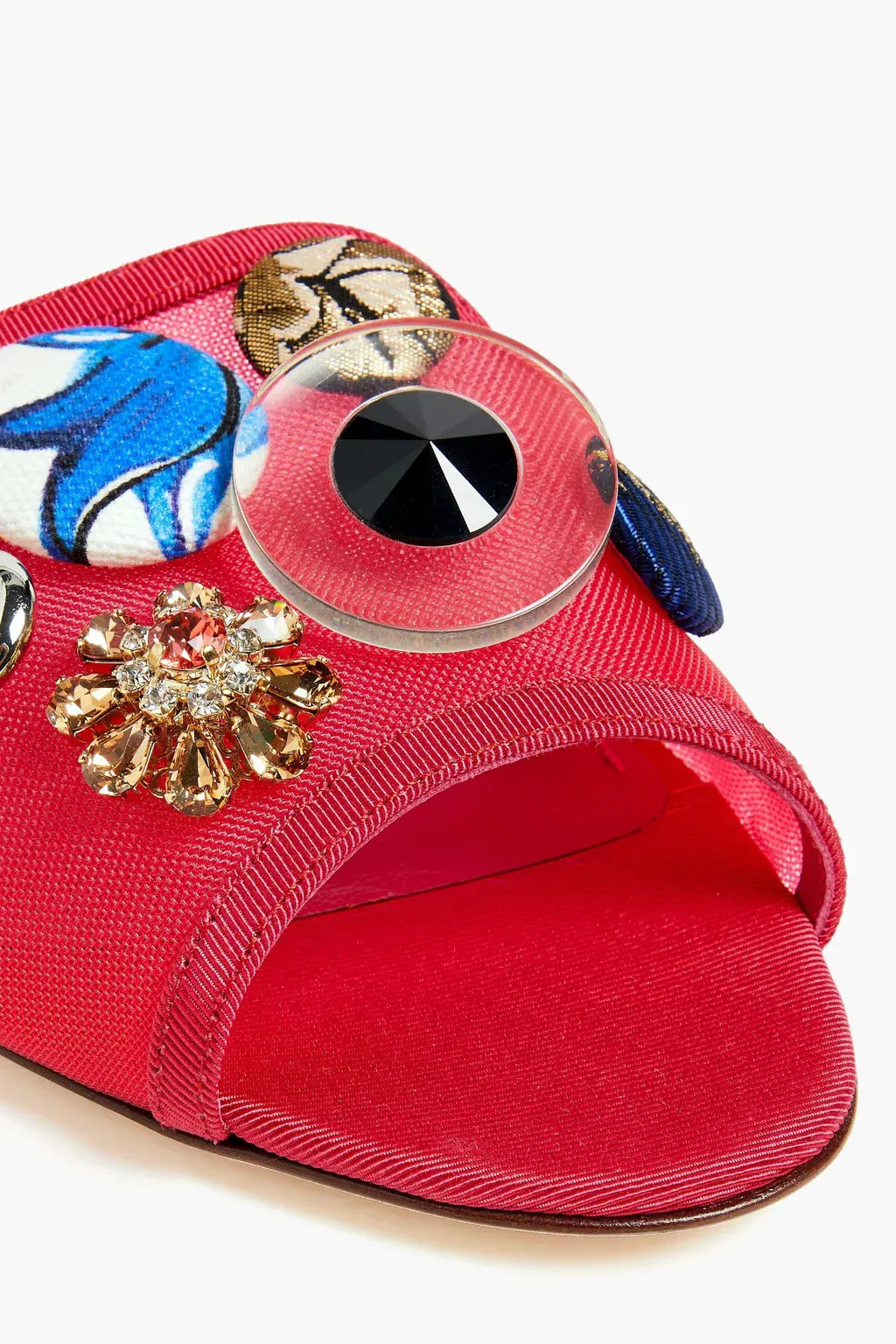 Dolce & Gabbana 装飾付きメッシュフラットサンダル | Sendegaro JP