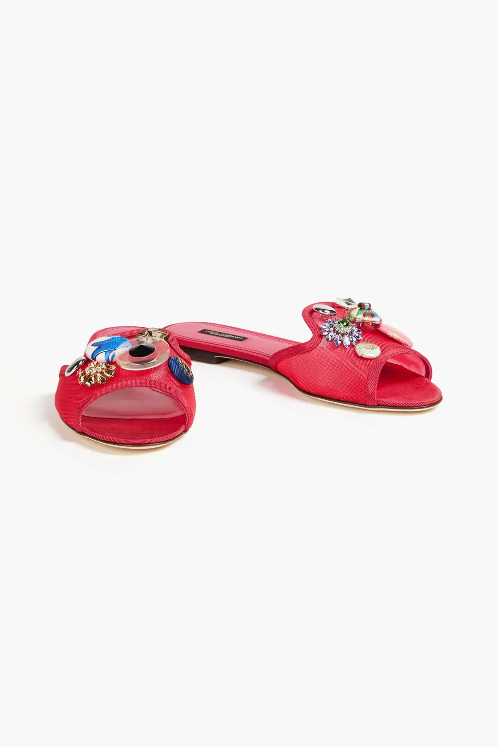 Dolce & Gabbana 装飾付きメッシュフラットサンダル | Sendegaro JP