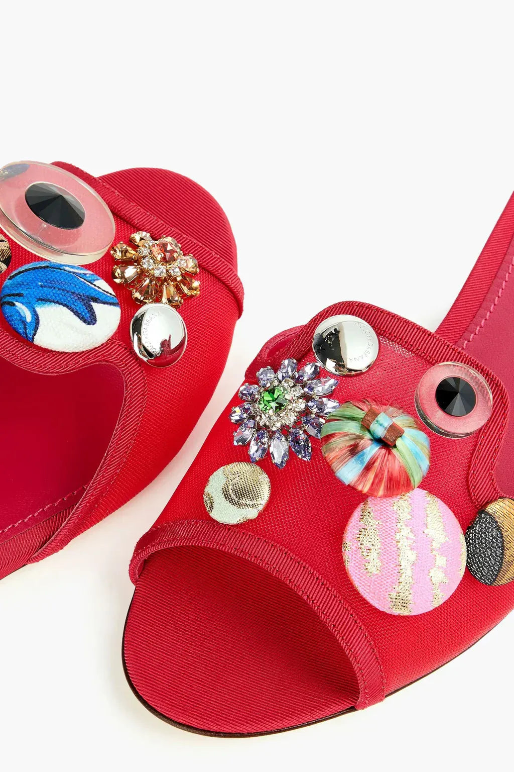 Dolce & Gabbana Embellished Mesh Flat Sandals