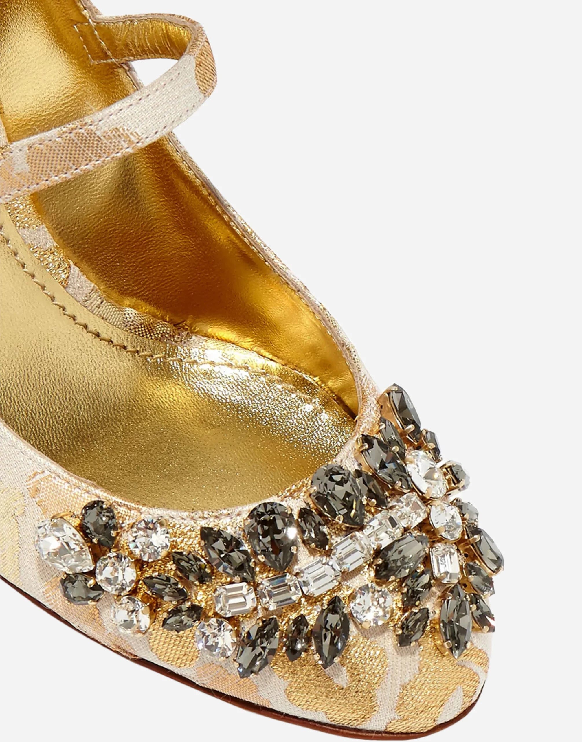 Dolce & Gabbana Embellished Metallic Brocade Mary Jane Pumps