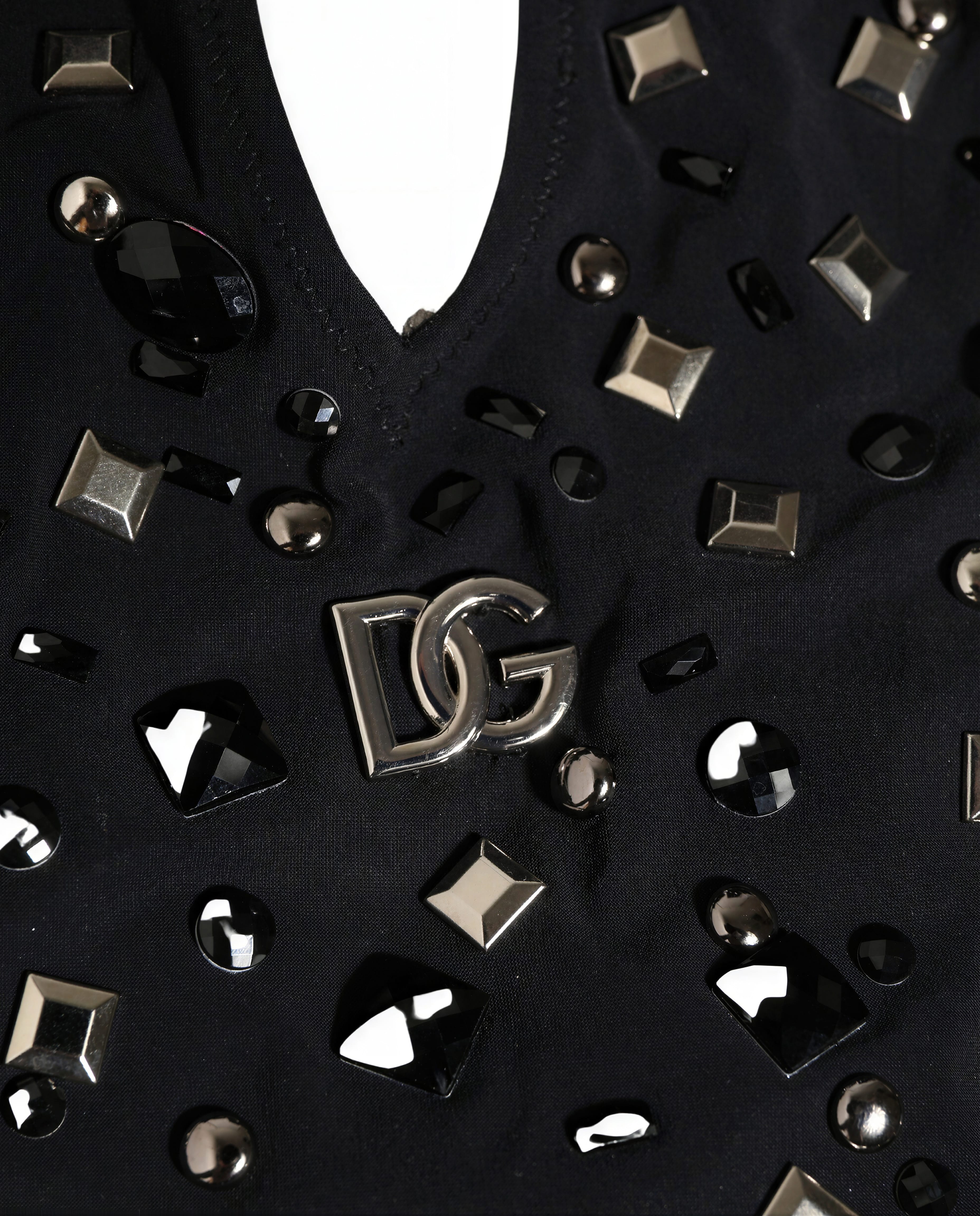 Dolce & Gabbana Dolce & Gabbana Embellished Plunge Swimsuit Black