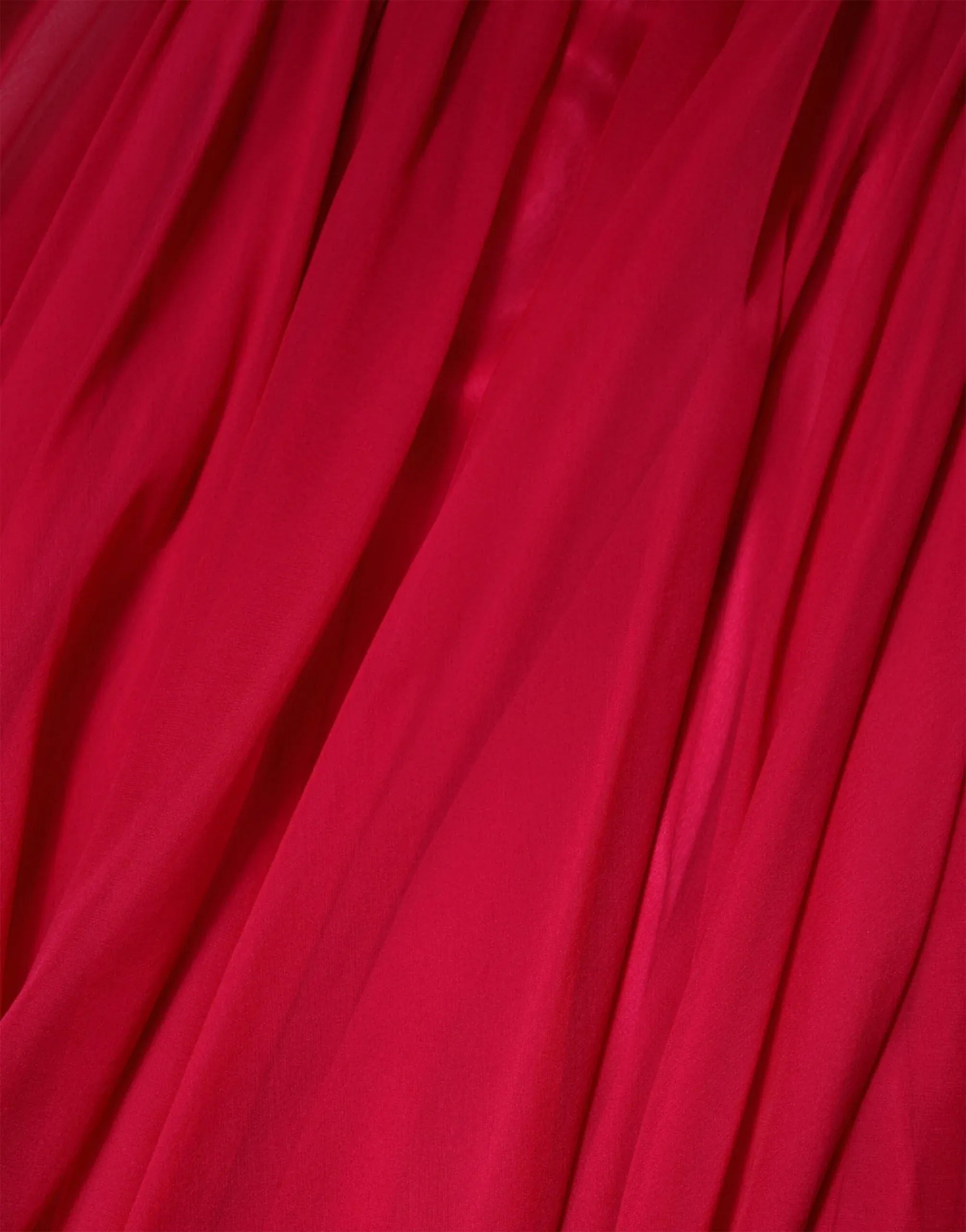 Dolce & Gabbana Embellished Puff-Sleeve Silk A-Line Midi Dress