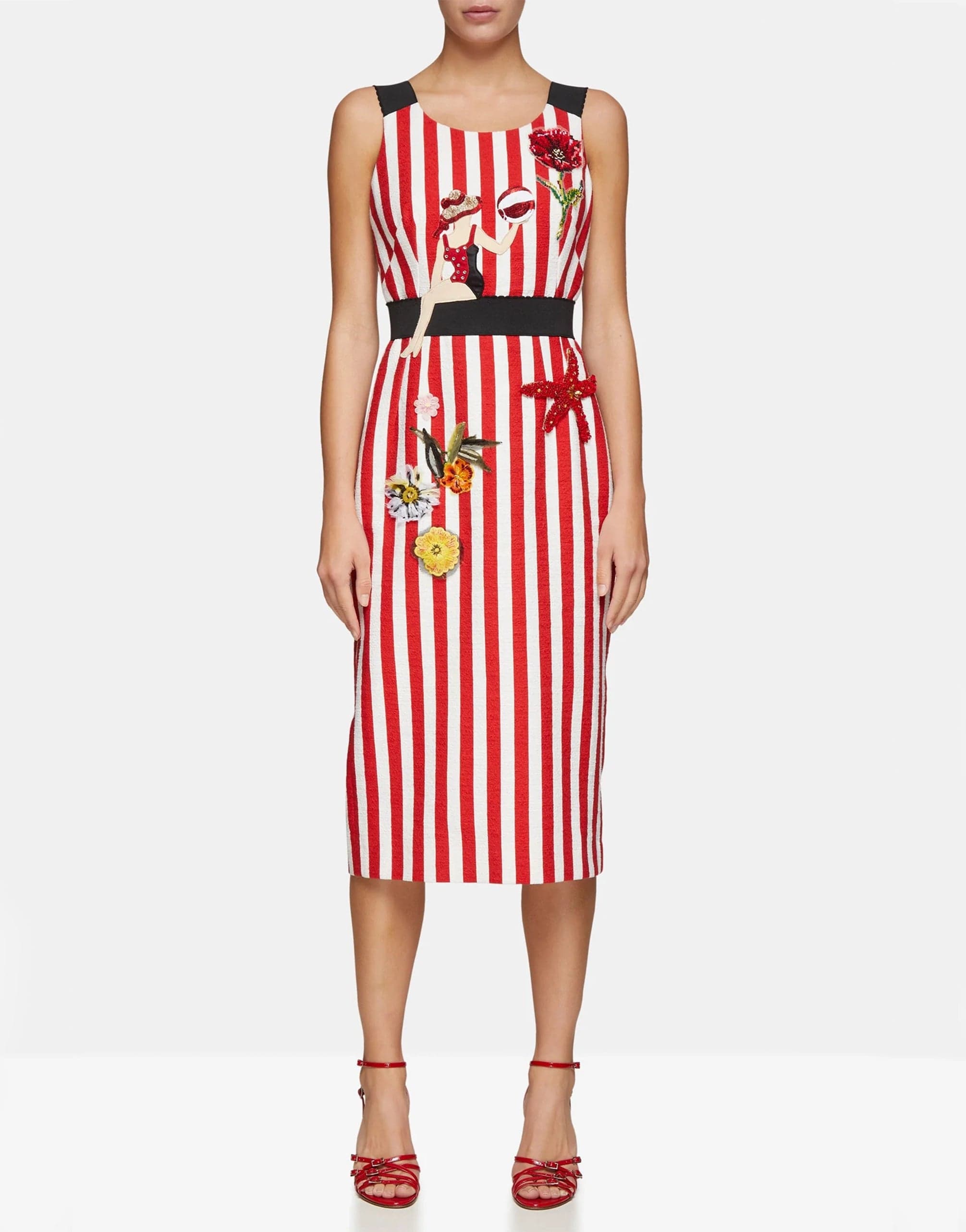 Dolce & Gabbana Embellished Striped Dress