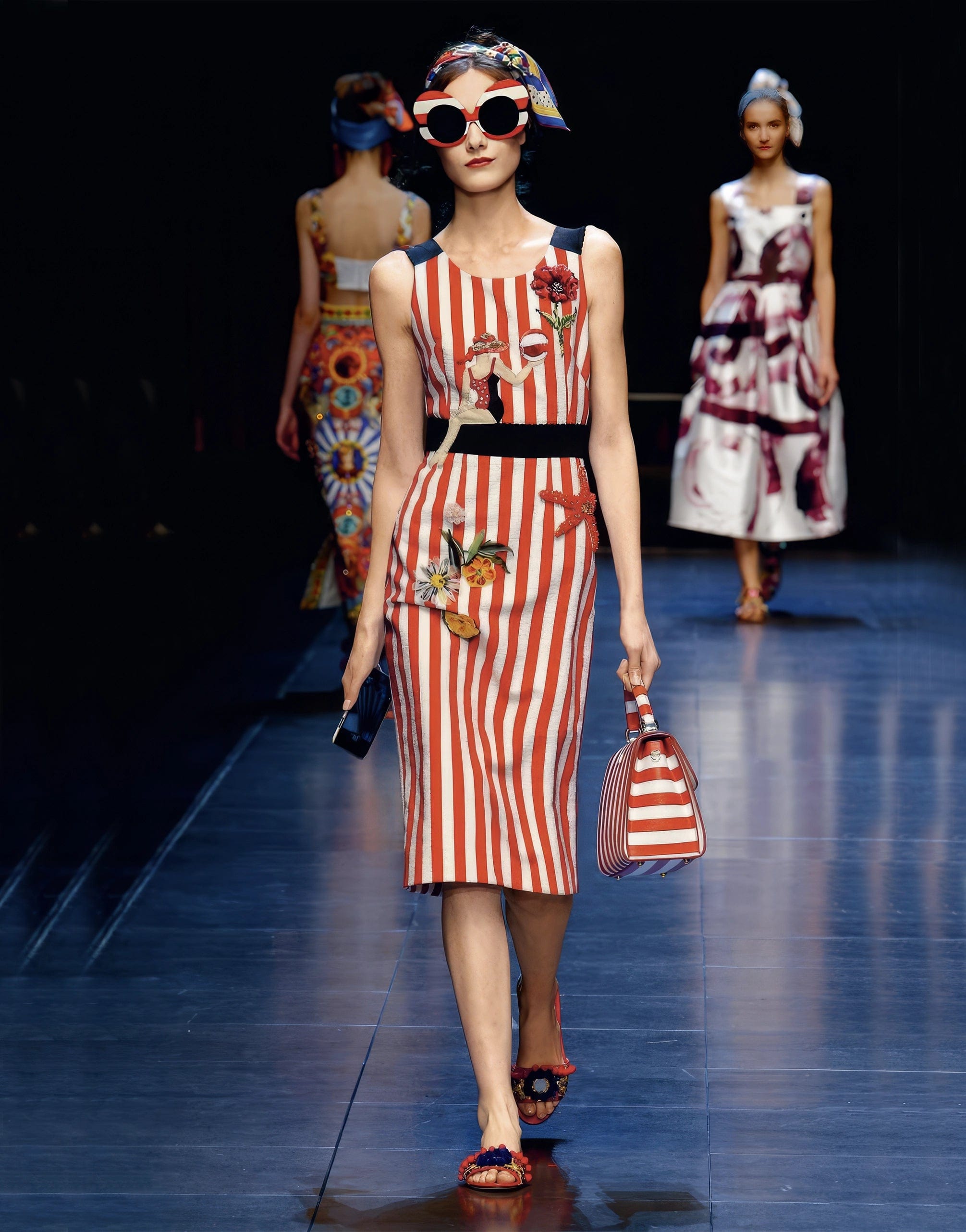 Dolce & Gabbana Embellished Striped Dress