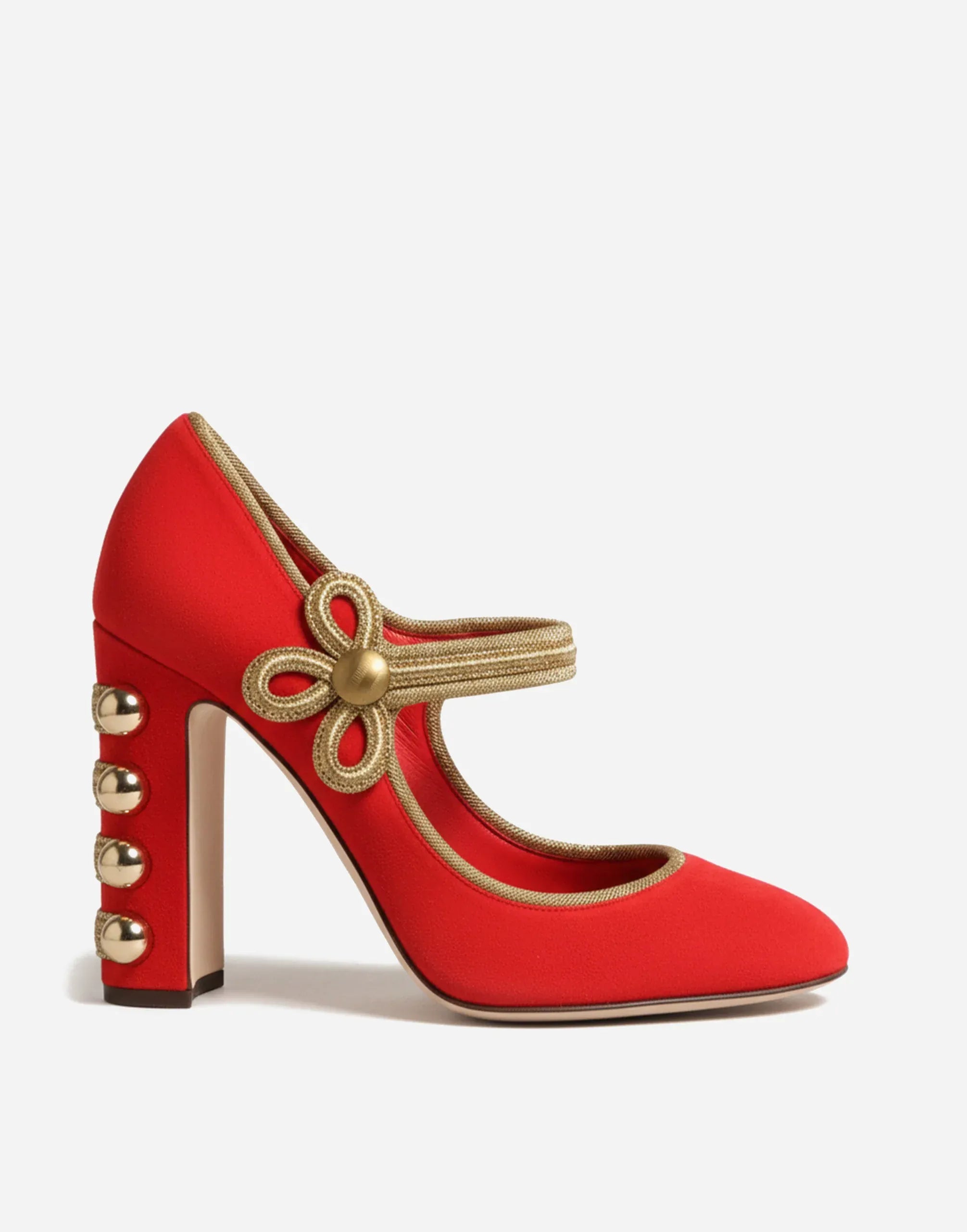 Dolce & Gabbana Embellished Suede Mary Jane Pumps