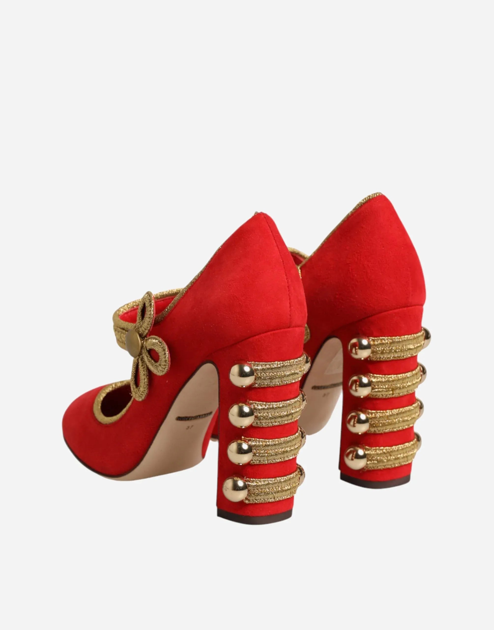 Dolce & Gabbana Embellished Suede Mary Jane Pumps