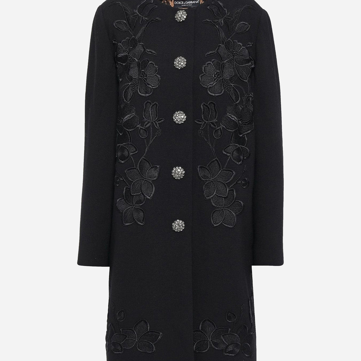 Dolce & Gabbana Embellished Wool-Blend Crepe Coat | Sendegaro CH