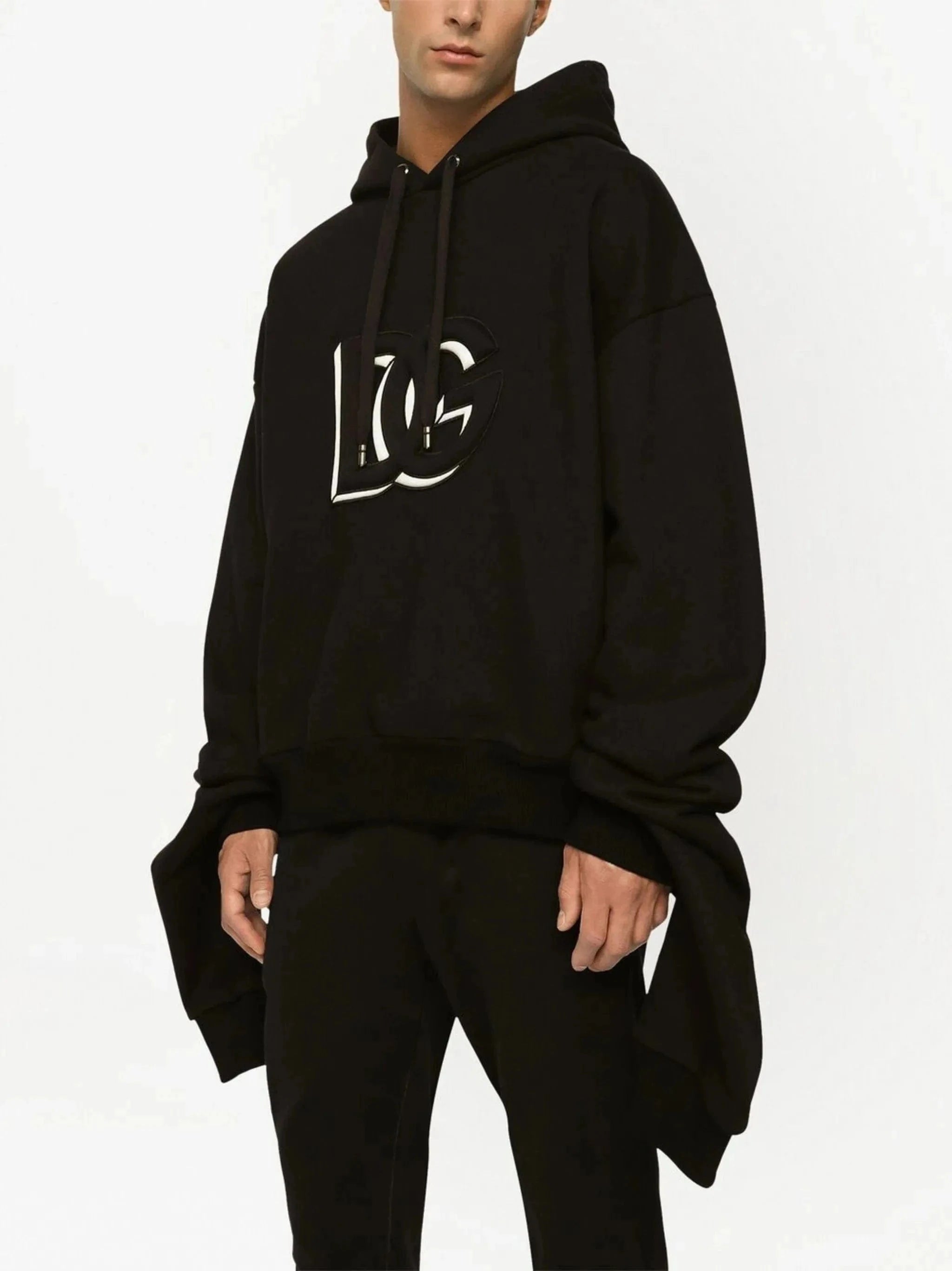 Dolce & Gabbana Embossed DG Logo Jersey Hoodie