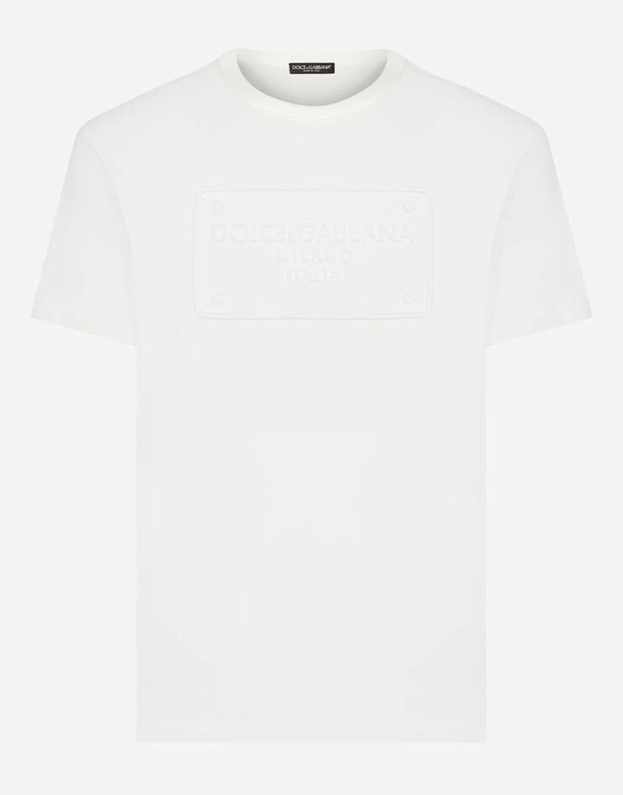 Dolce & Gabbana Embossed Logo Cotton T-Shirt