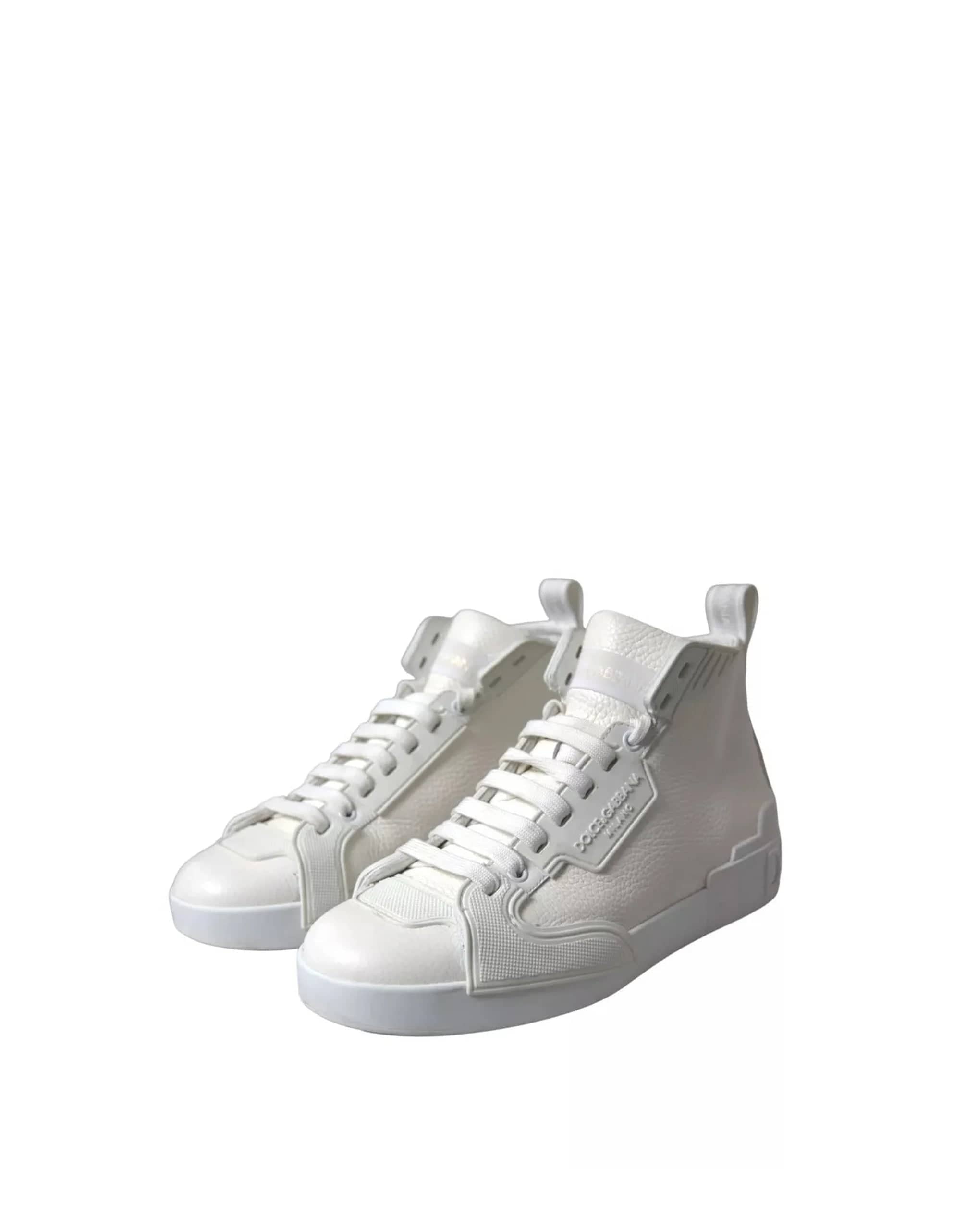 Dolce & Gabbana Embossed Logo High Top Sneakers