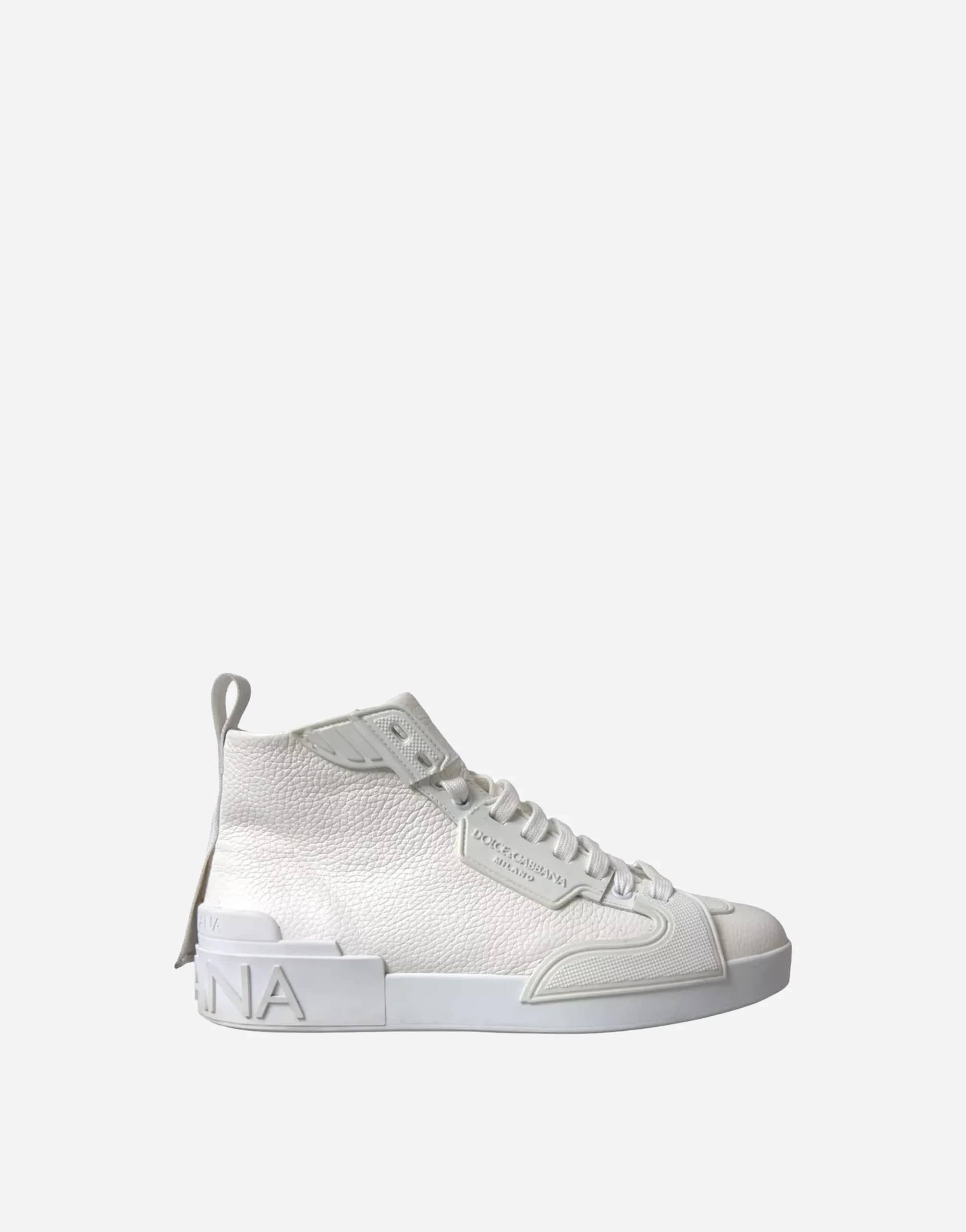 Dolce & Gabbana Embossed Logo High Top Sneakers