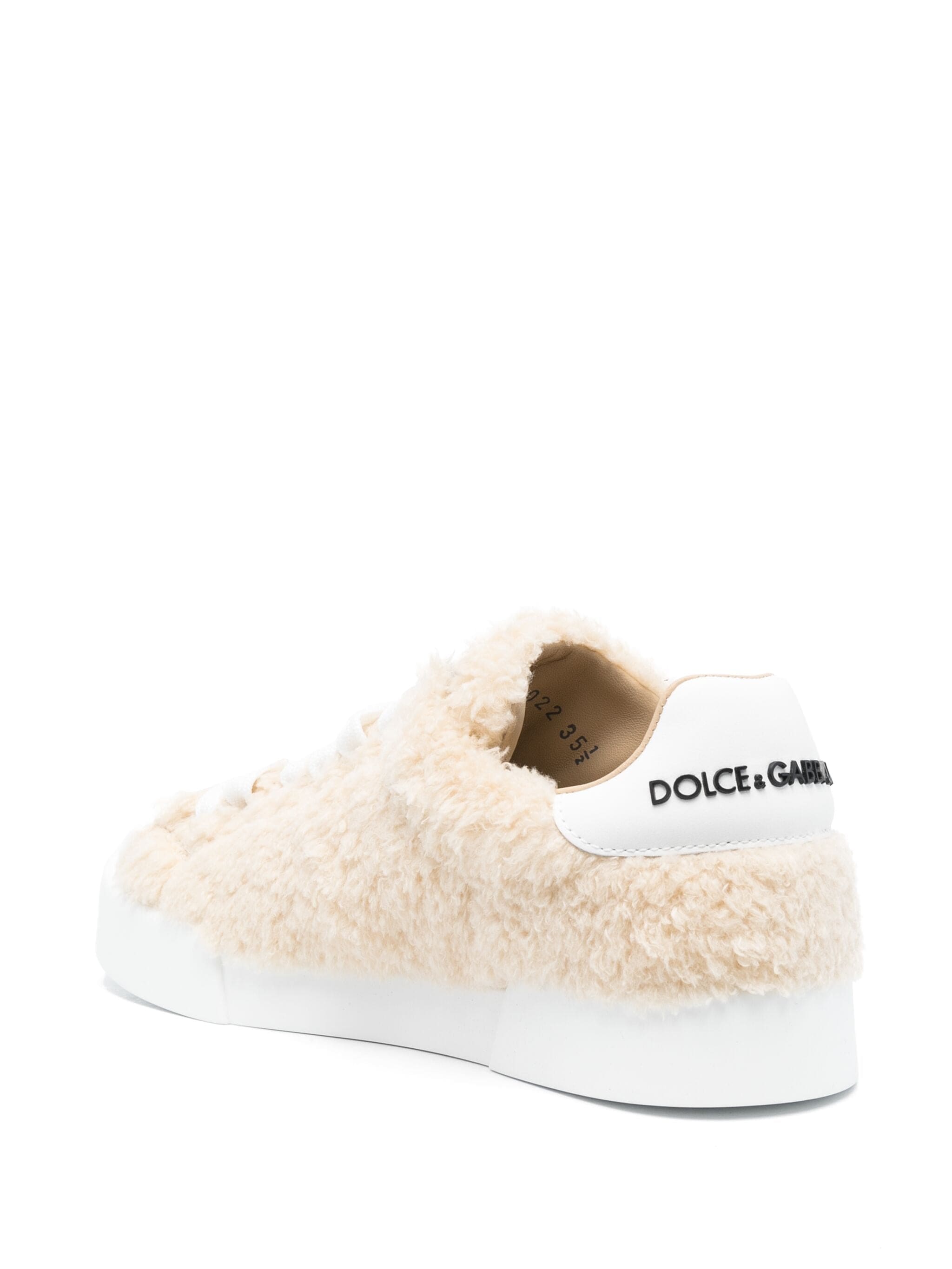 Dolce & Gabbana Embossed-Logo Leather Sneakers