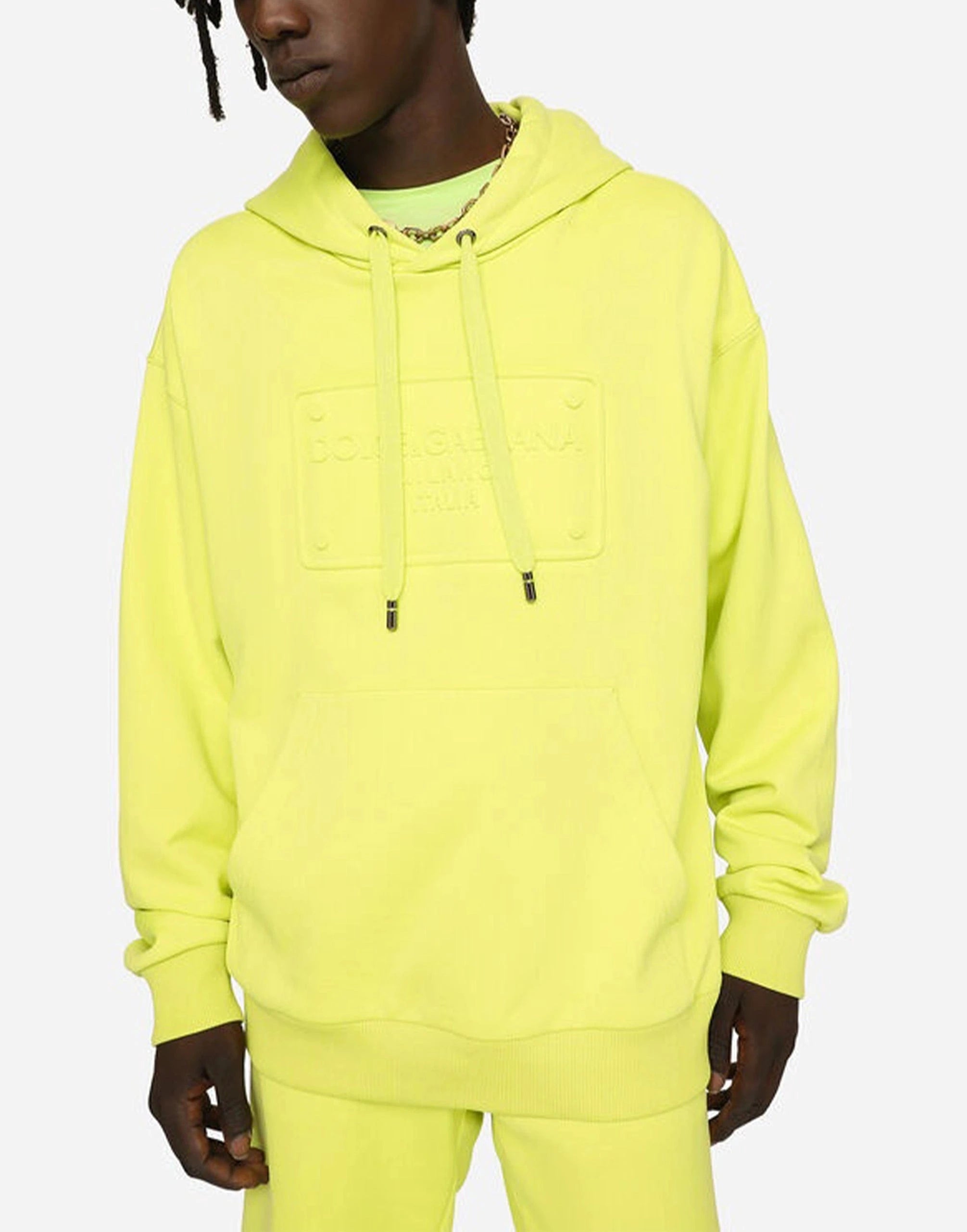 Dolce & Gabbana Embossed Tag Jersey Hoodie