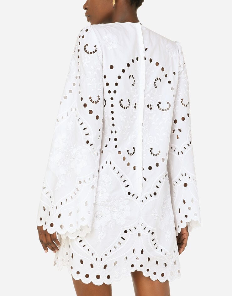 Dolce & Gabbana Embroidered-Design Poplin Dress