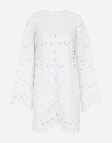 Dolce & Gabbana White Cut Out A-line Sheath Mini Dress