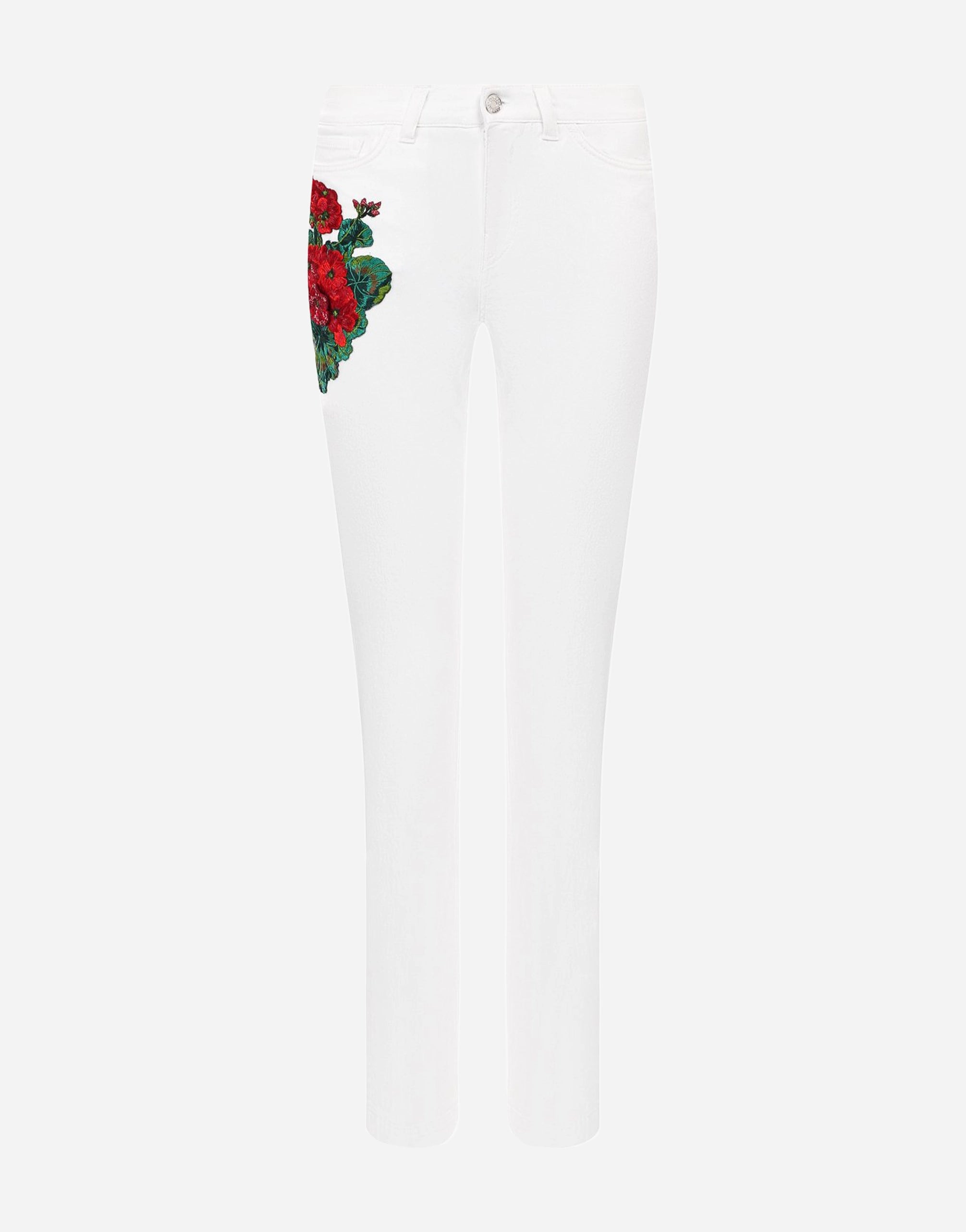 Dolce & Gabbana Embroidered Flowers Skinny Jeans