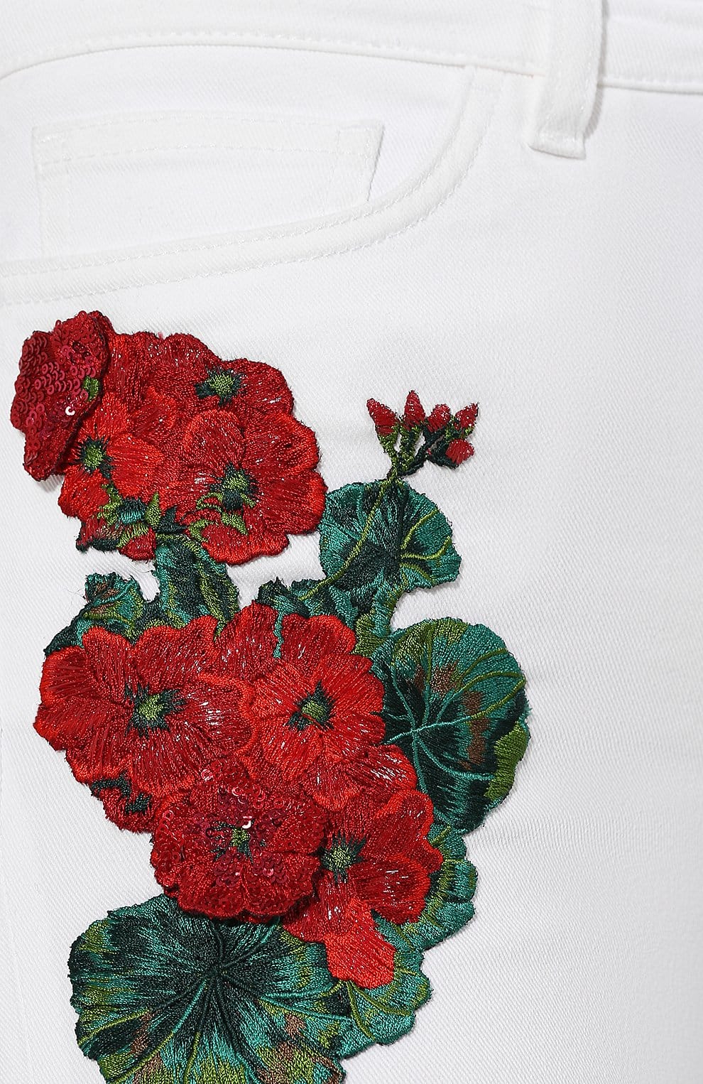 Dolce & Gabbana Embroidered Flowers Skinny Jeans