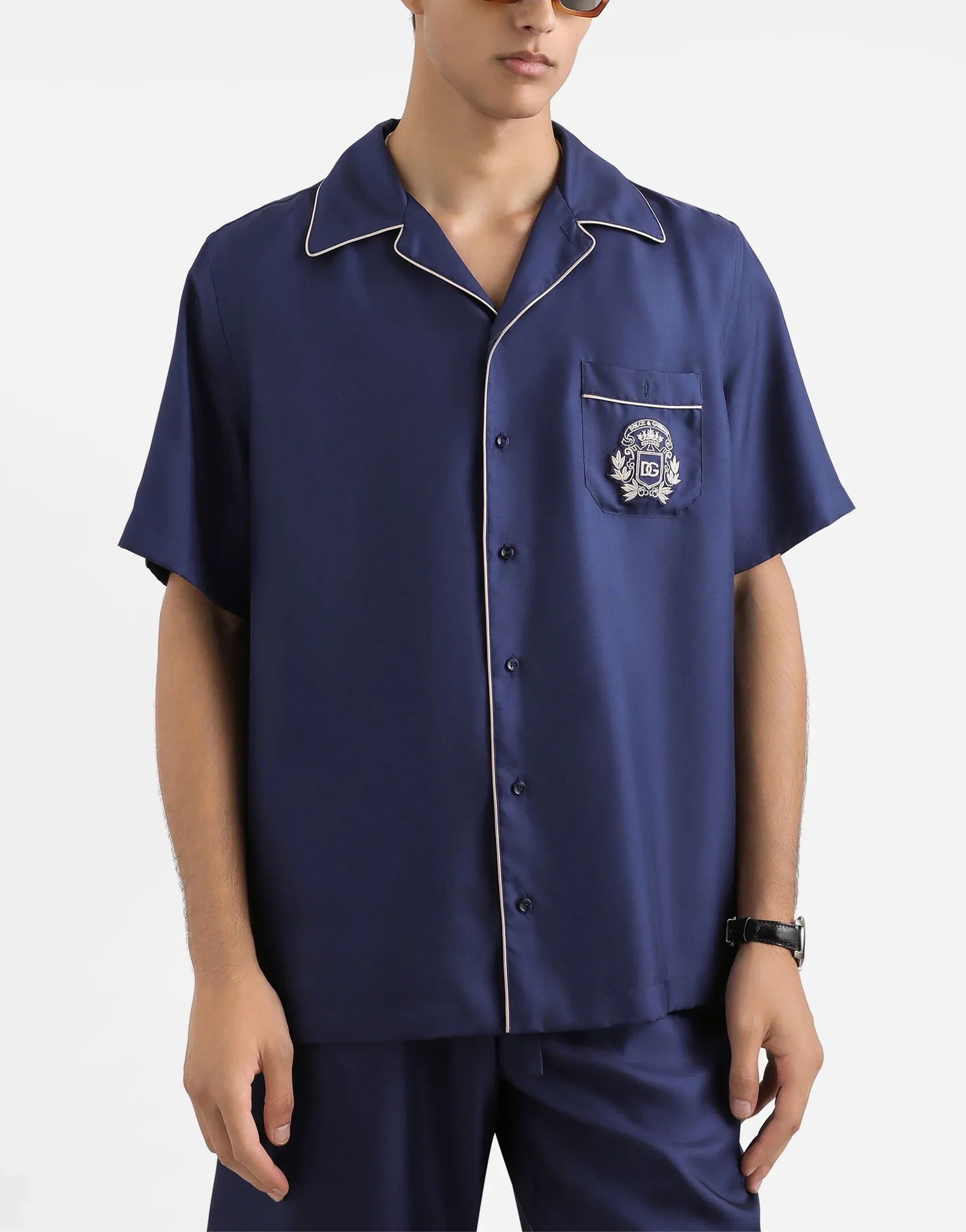 Dolce & Gabbana Embroidered Hawaii Silk Shirt