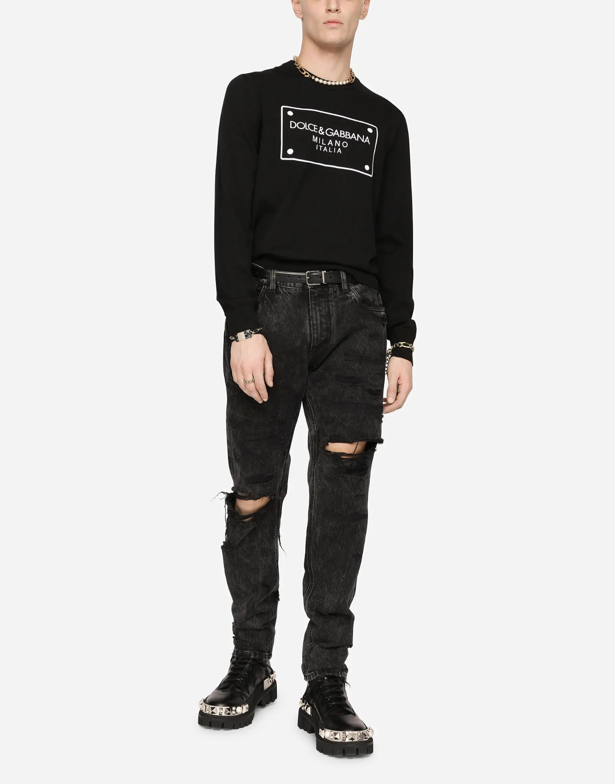 Dolce & Gabbana Dolce & Gabbana Embroidered Logo Sweater