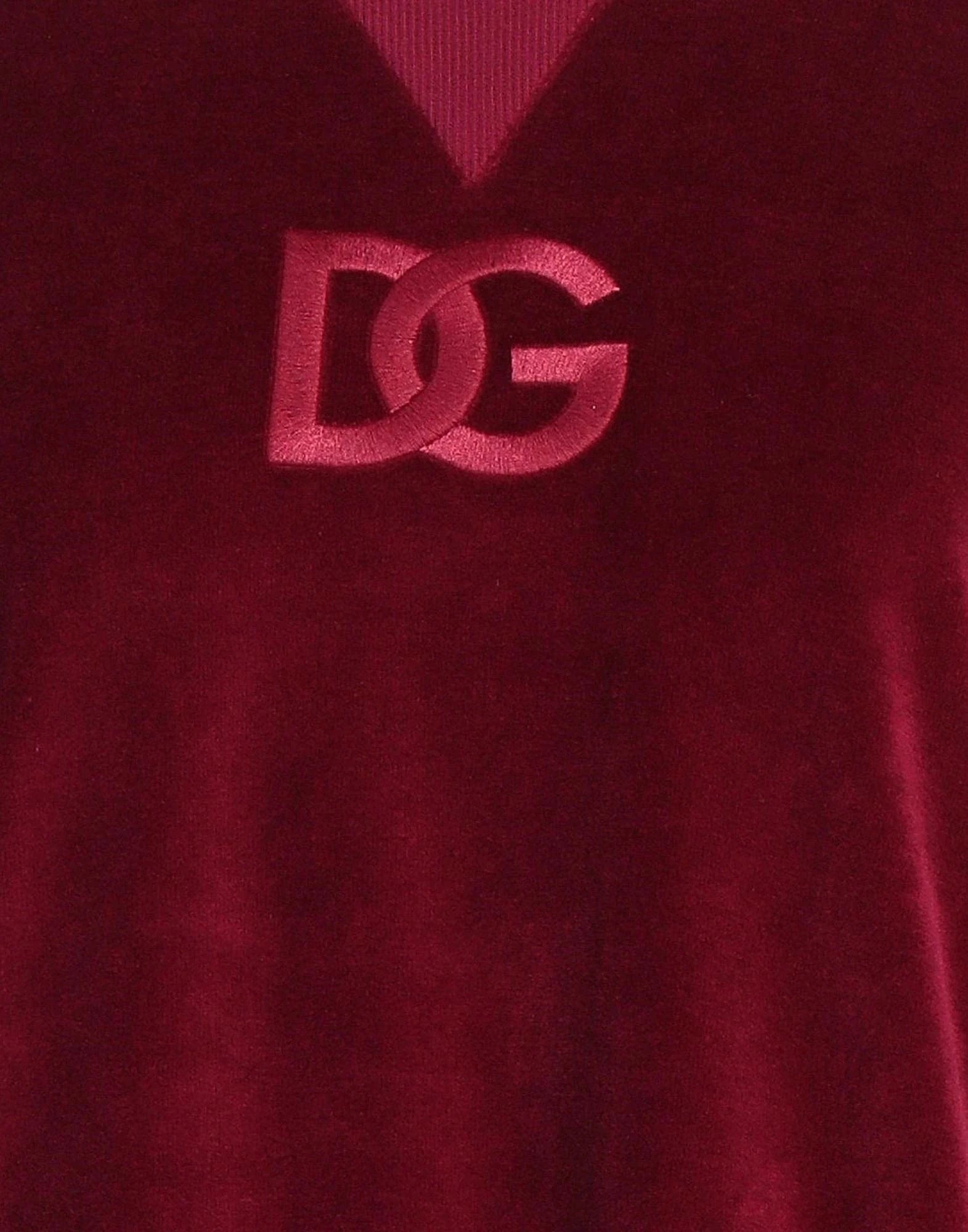 Dolce & Gabbana Embroidered Logo Velvet Sweater