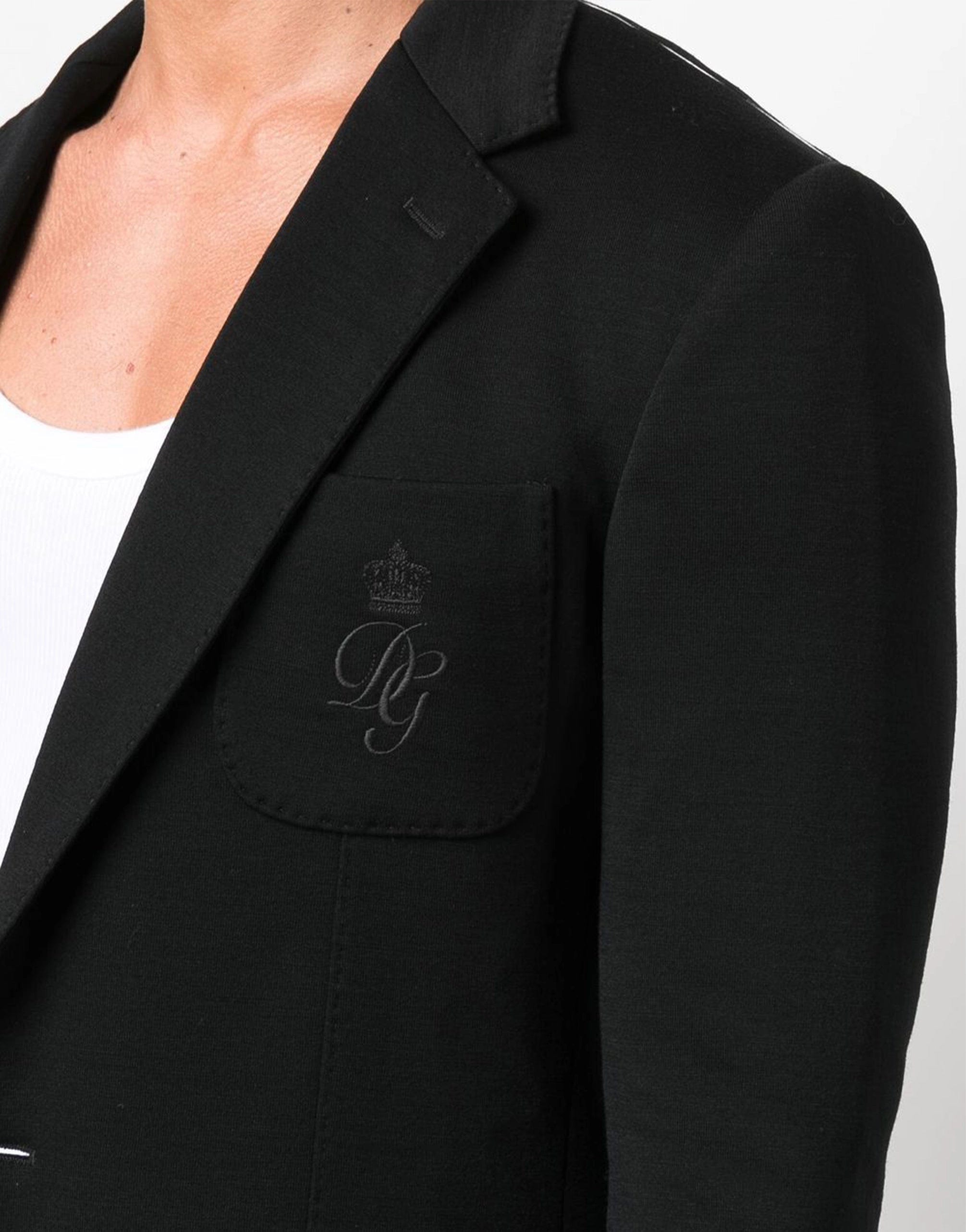 Dolce & Gabbana Embroidered Logo Wool Blazer