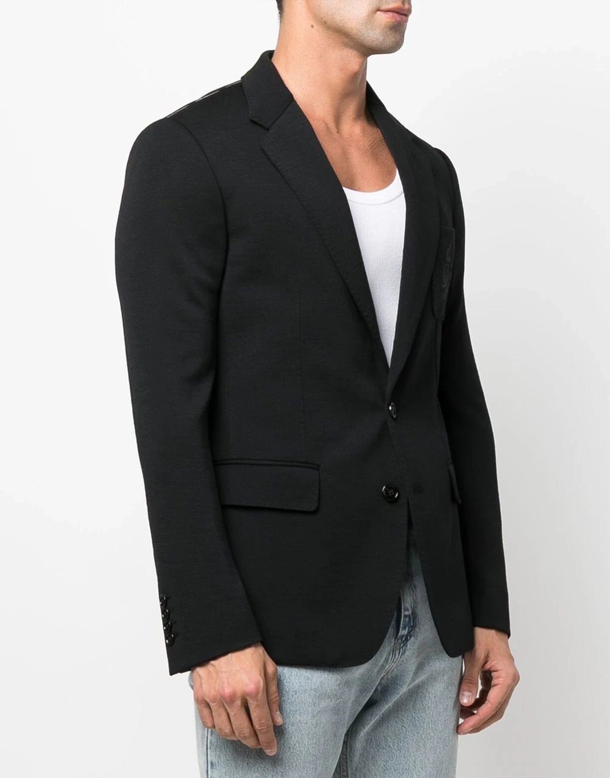 Dolce & Gabbana Embroidered Logo Wool Blazer