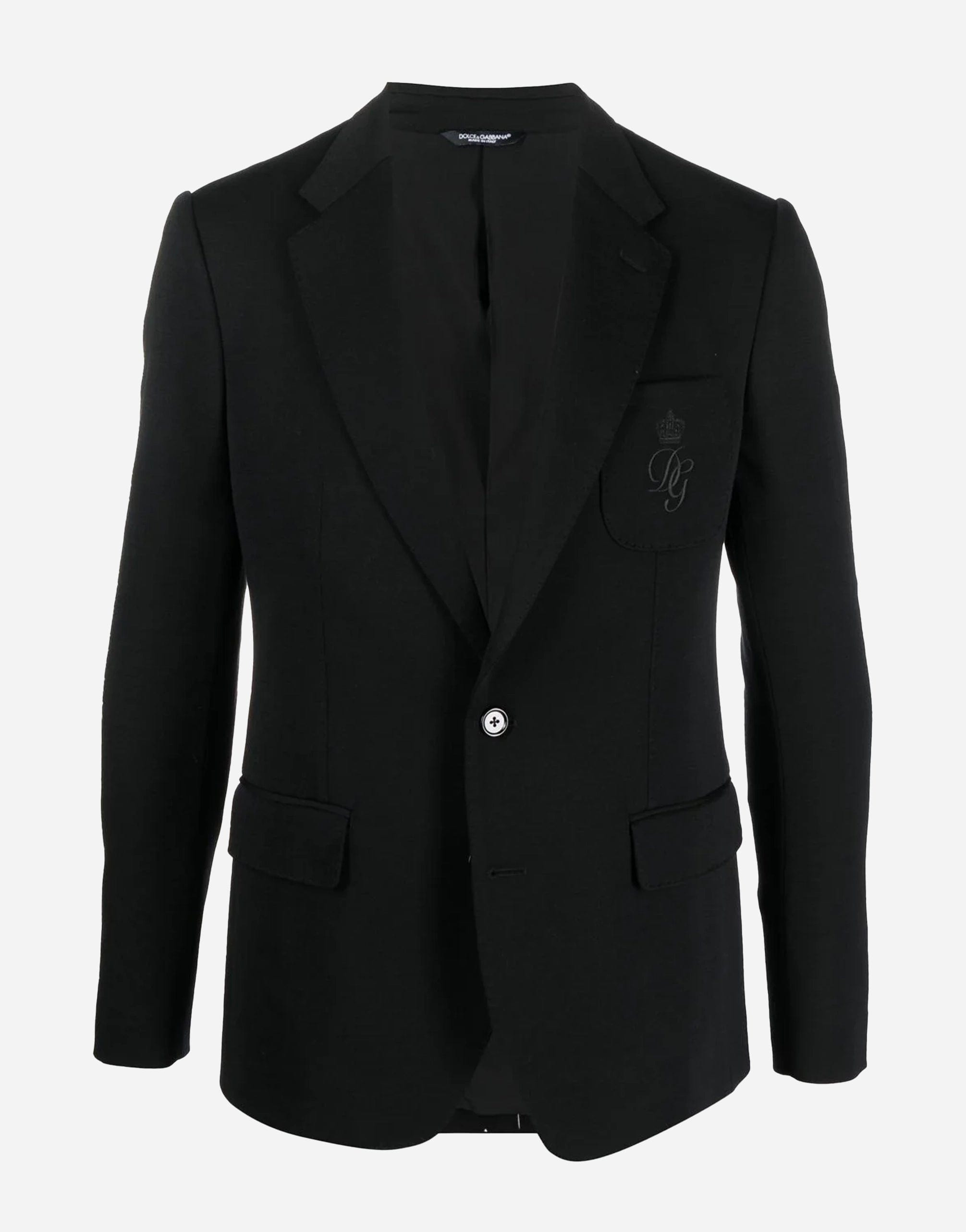 Dolce & Gabbana Embroidered Logo Wool Blazer