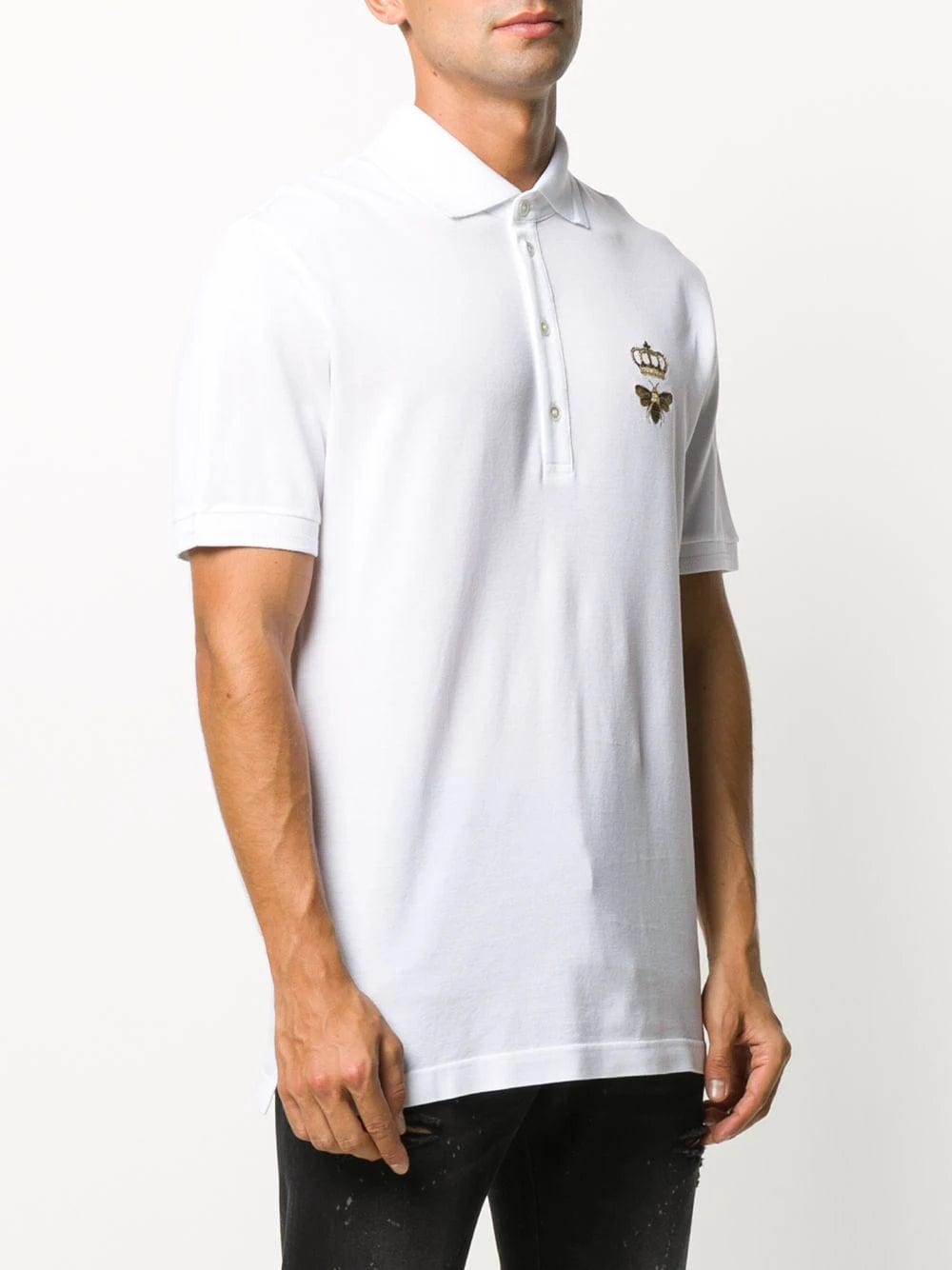 Dolce & Gabbana Embroidered Piqué Polo Shirt