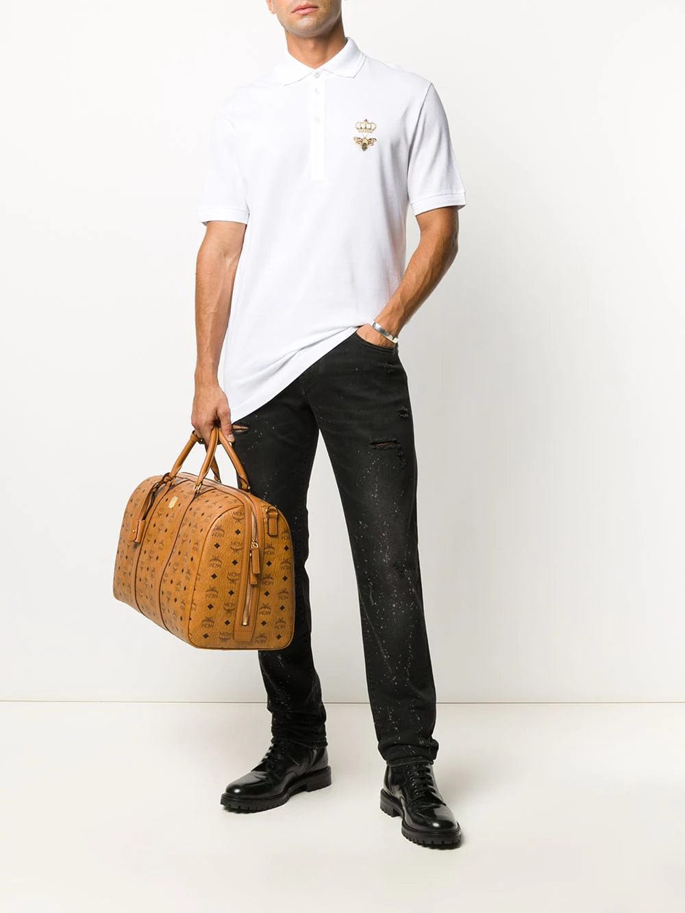 Dolce & Gabbana Embroidered Piqué Polo Shirt