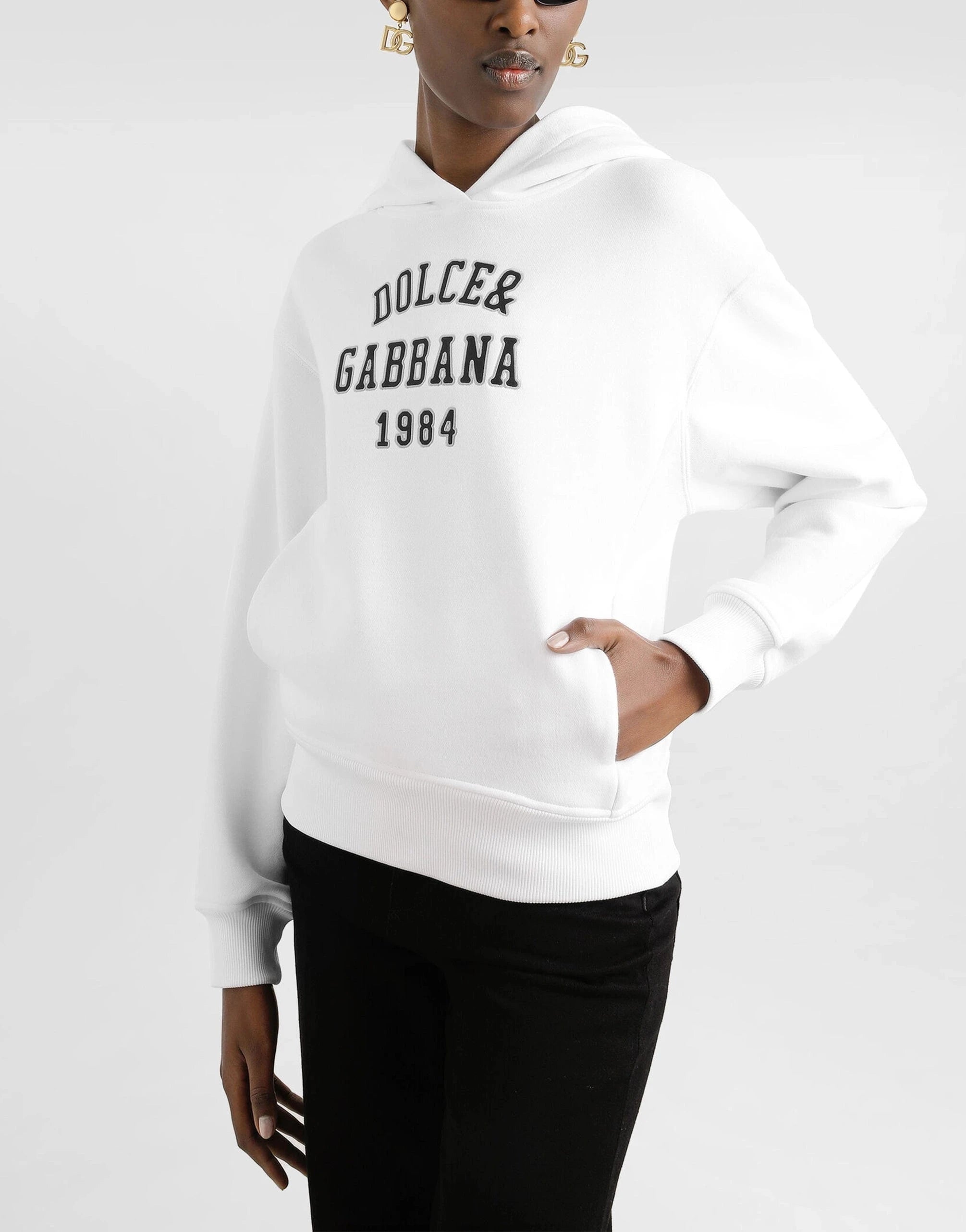 Dolce & Gabbana Embroidery Logo Cotton Hoodie