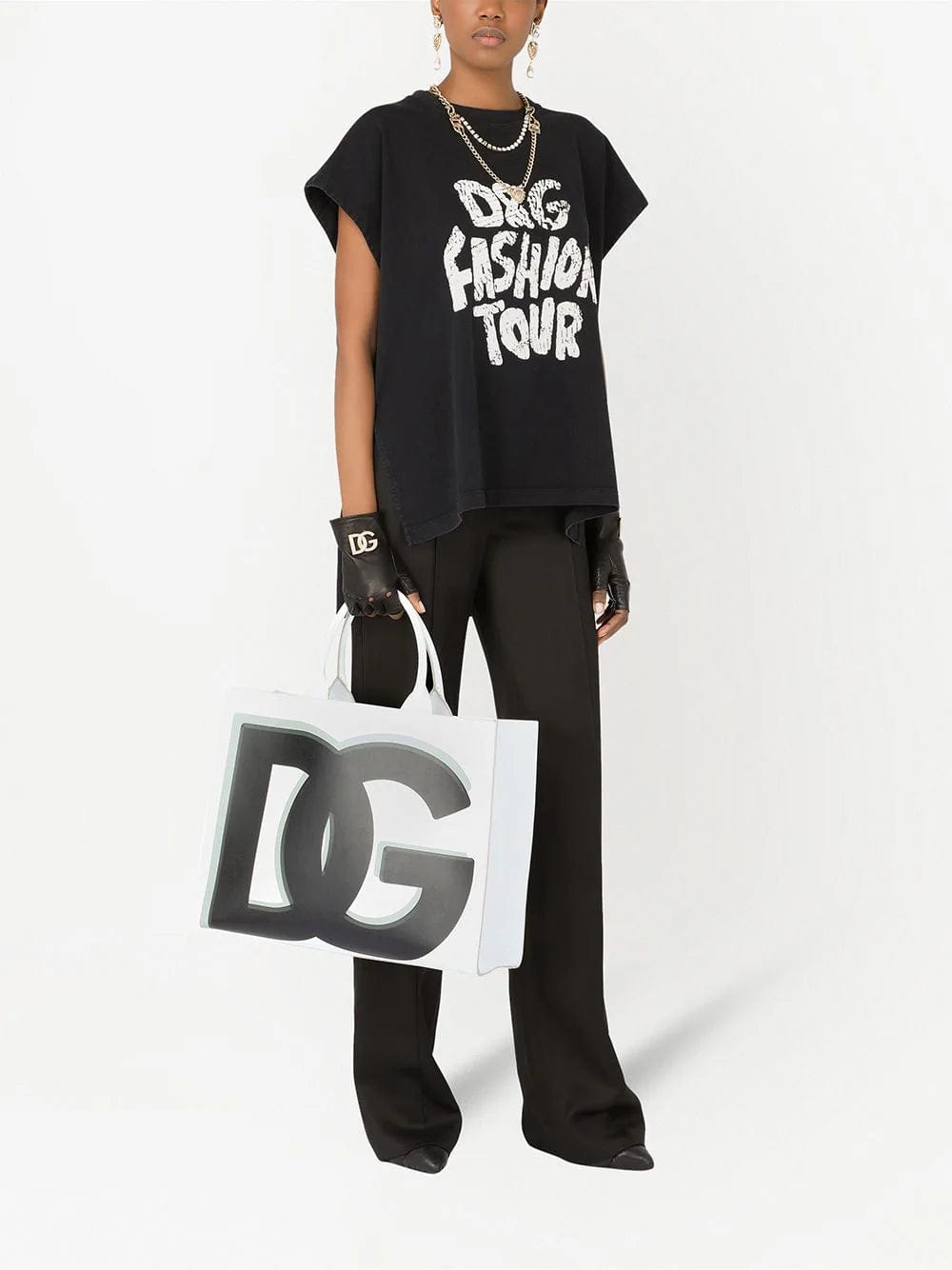 Dolce & Gabbana Fashion Tour Step-Hem T-Shirt