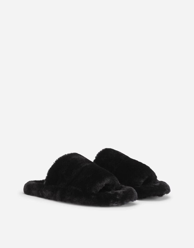 Dolce & Gabbana Faux Fur Sliders