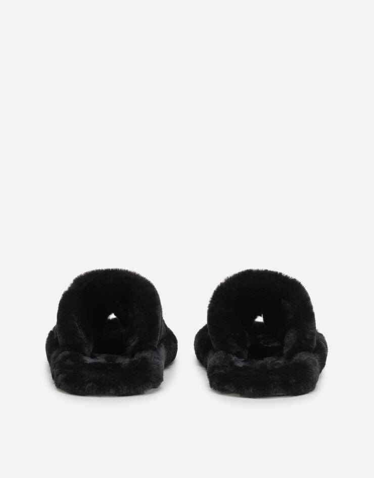 Dolce & Gabbana Faux Fur Sliders