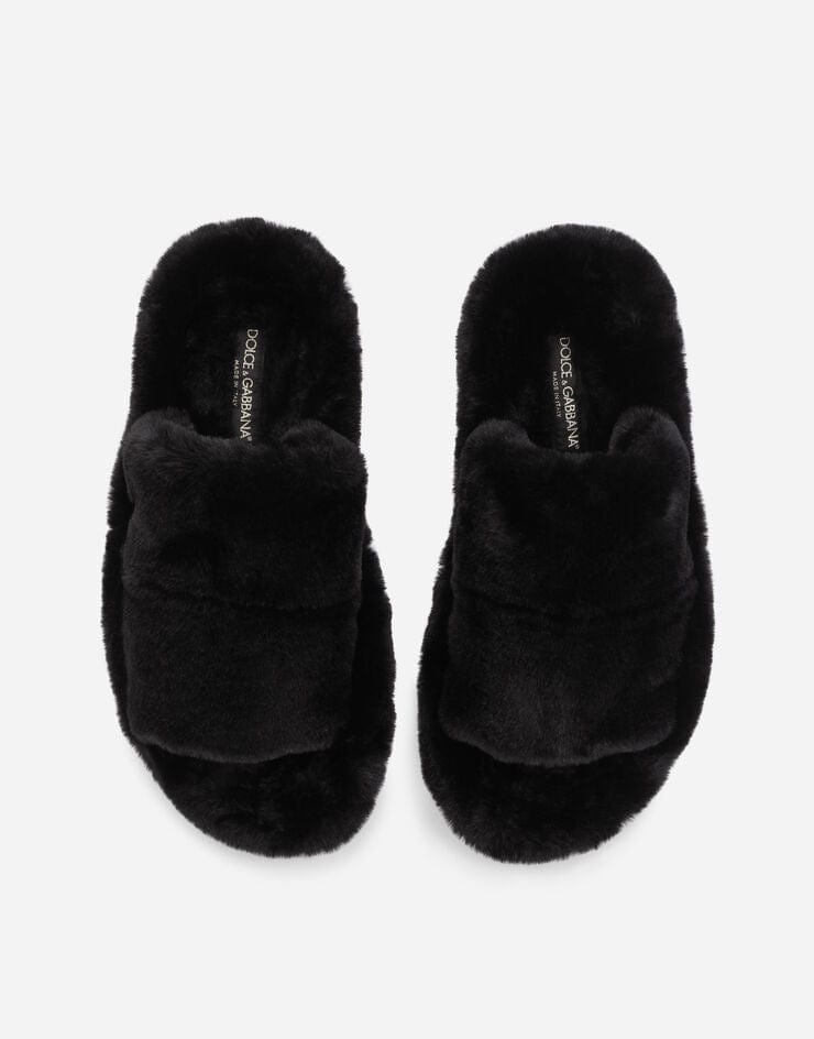 Dolce & Gabbana Faux Fur Sliders
