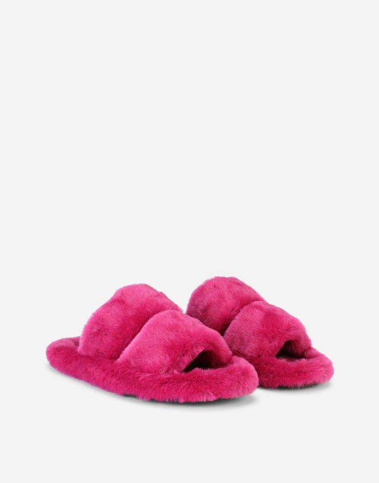 Dolce & Gabbana Faux Fur Slides