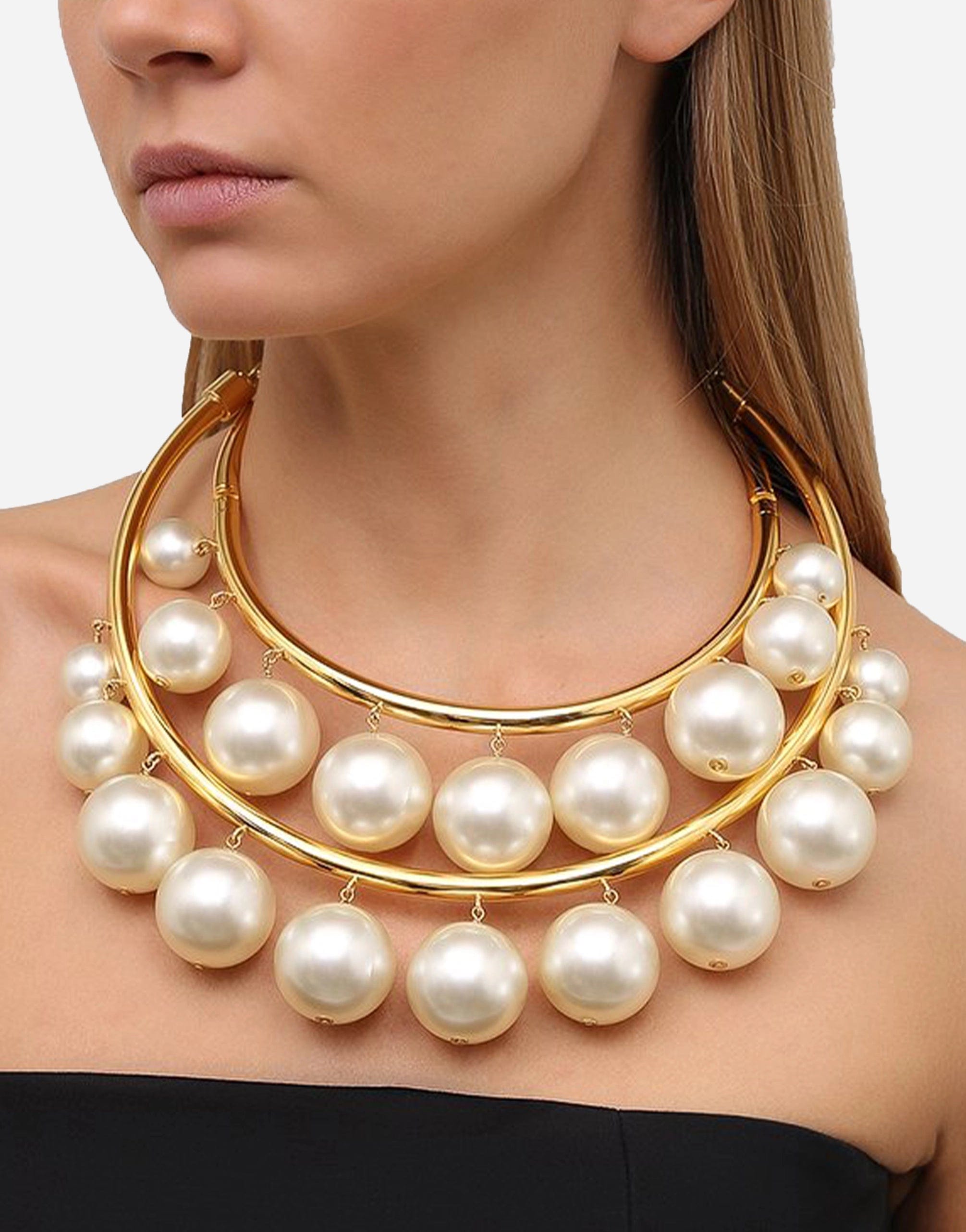 Dolce & Gabbana Faux Pearl-Embellished Choker Necklace