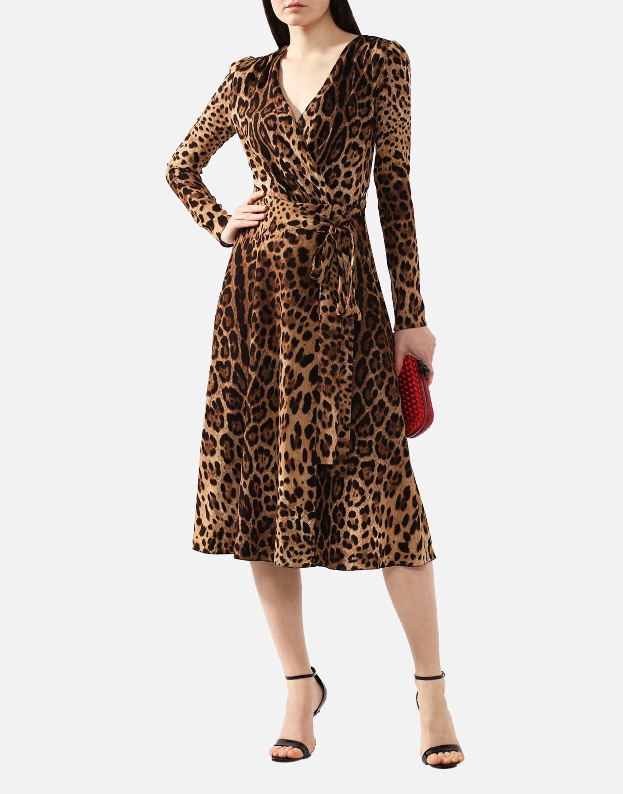 Flared Dress With Leopard Print