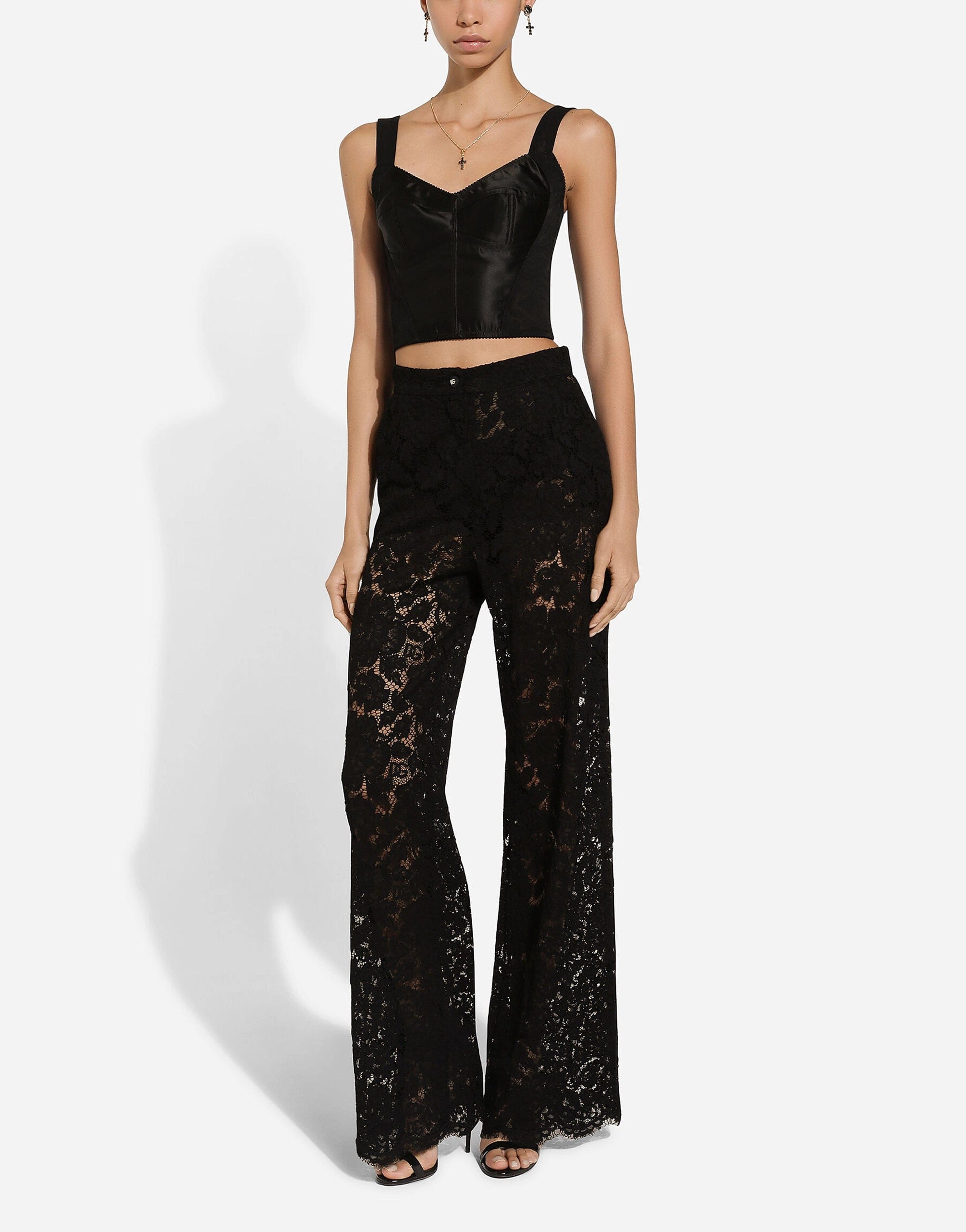 Dolce & Gabbana Flared Floral Cordonetto Lace Pants