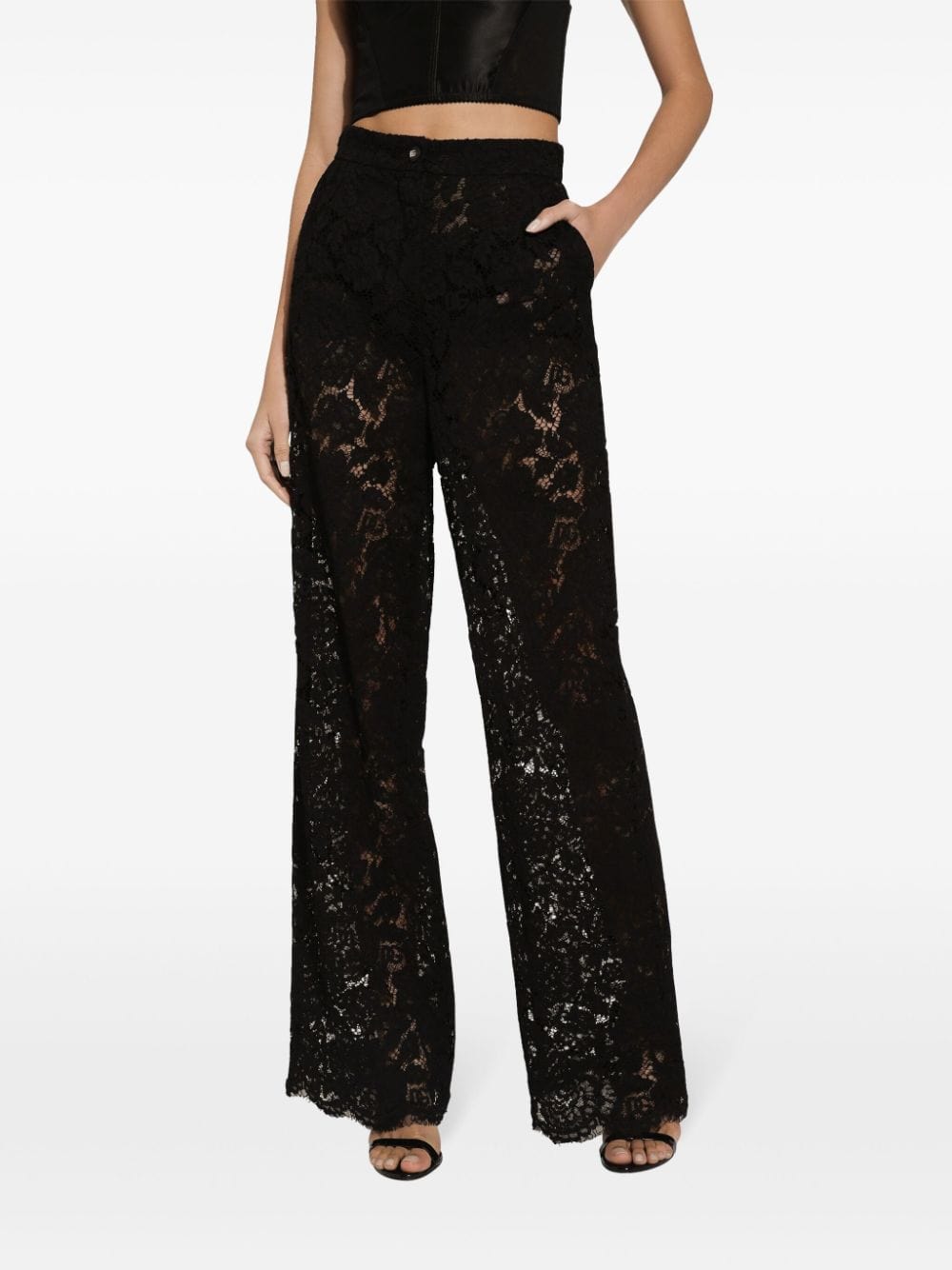 Dolce & Gabbana Flared Floral Cordonetto Lace Pants