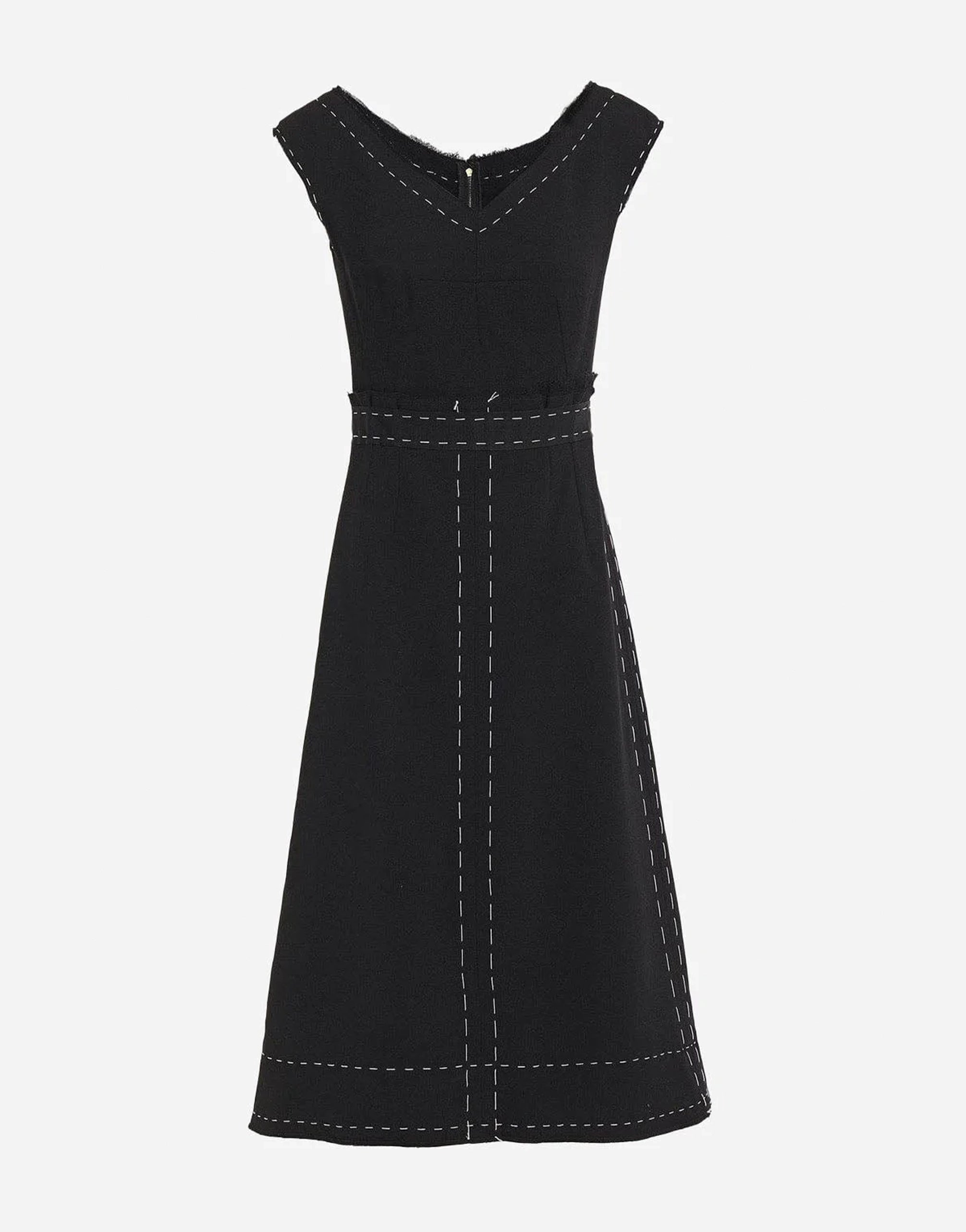 Dolce & Gabbana Flared Wool-Blend Crepe Midi Dress